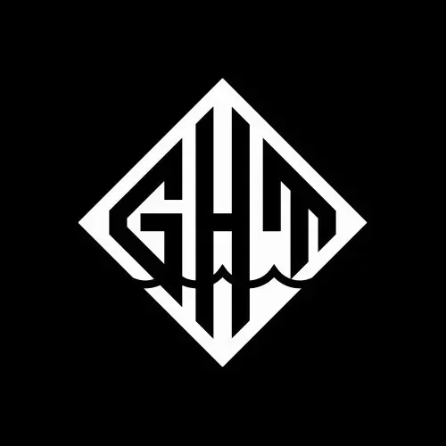 A black background with a white geometric logo that spells out 'GHOST' in stylized, interconnected letters within a diamond shape.