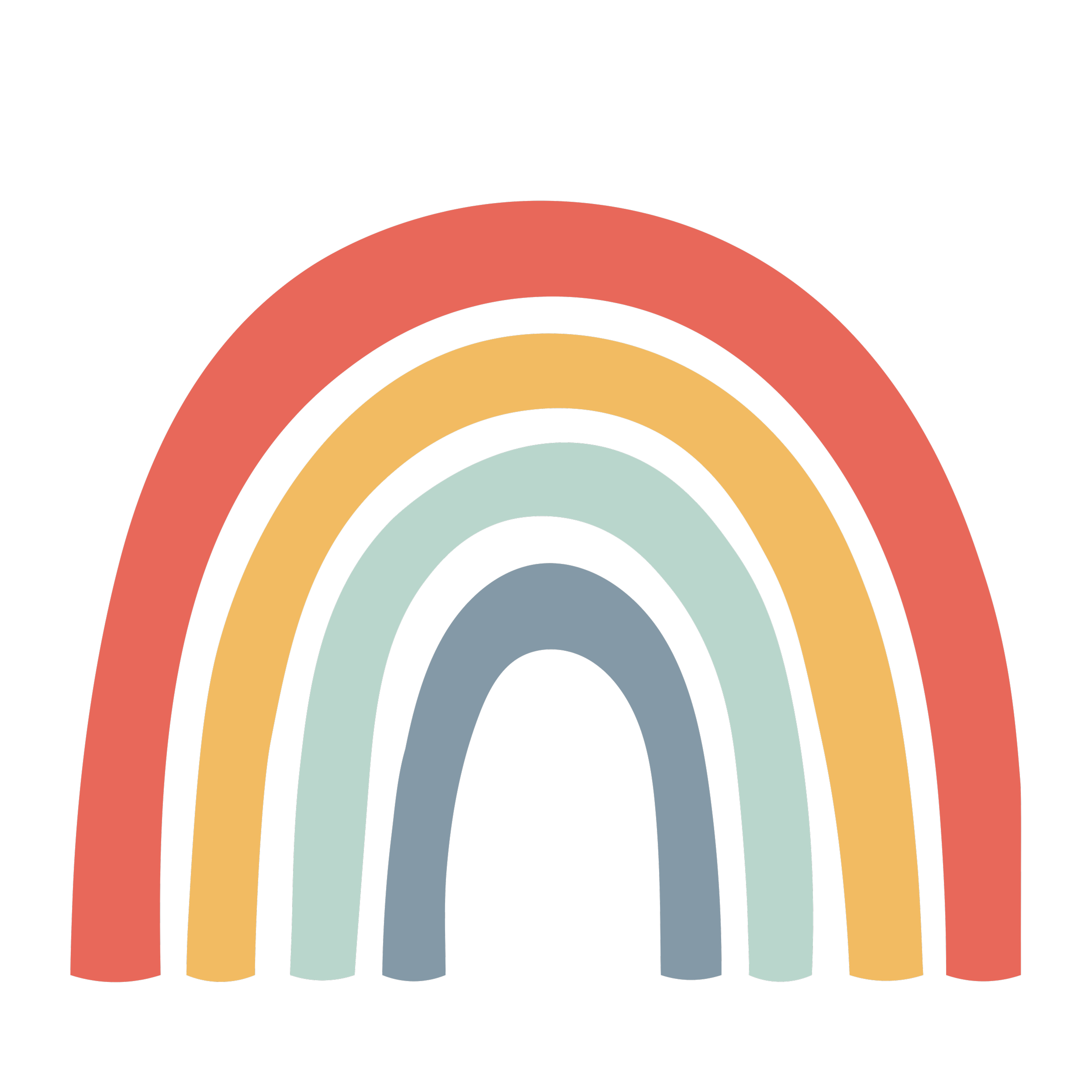 Colorful concentric rainbow arches on a black background.