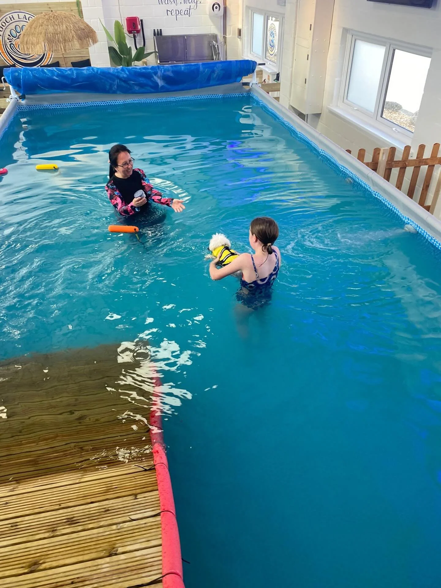 And we are open!! What a first day we had with some lovely pooches enjoying their first swim with us! Website now live to book!&hellip;.. 🐶 🌊 https://pooch-lagoon.co.uk/booking-page
