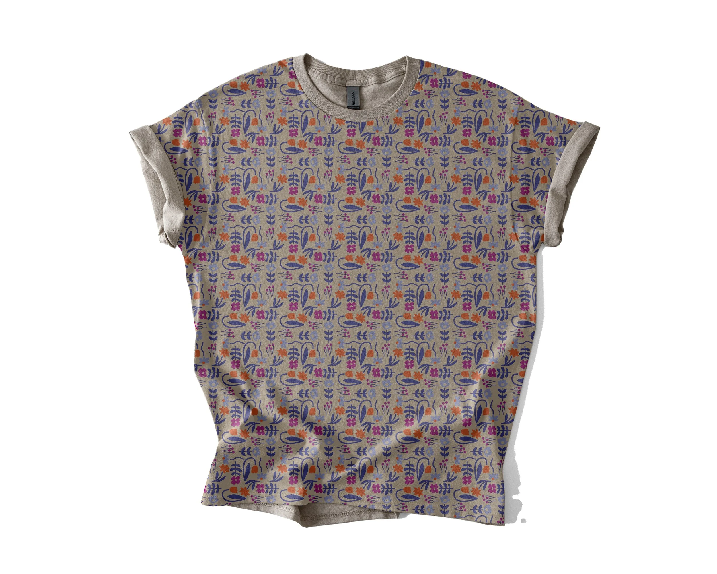 retro Flower pattern T shirt v1 copy.jpg