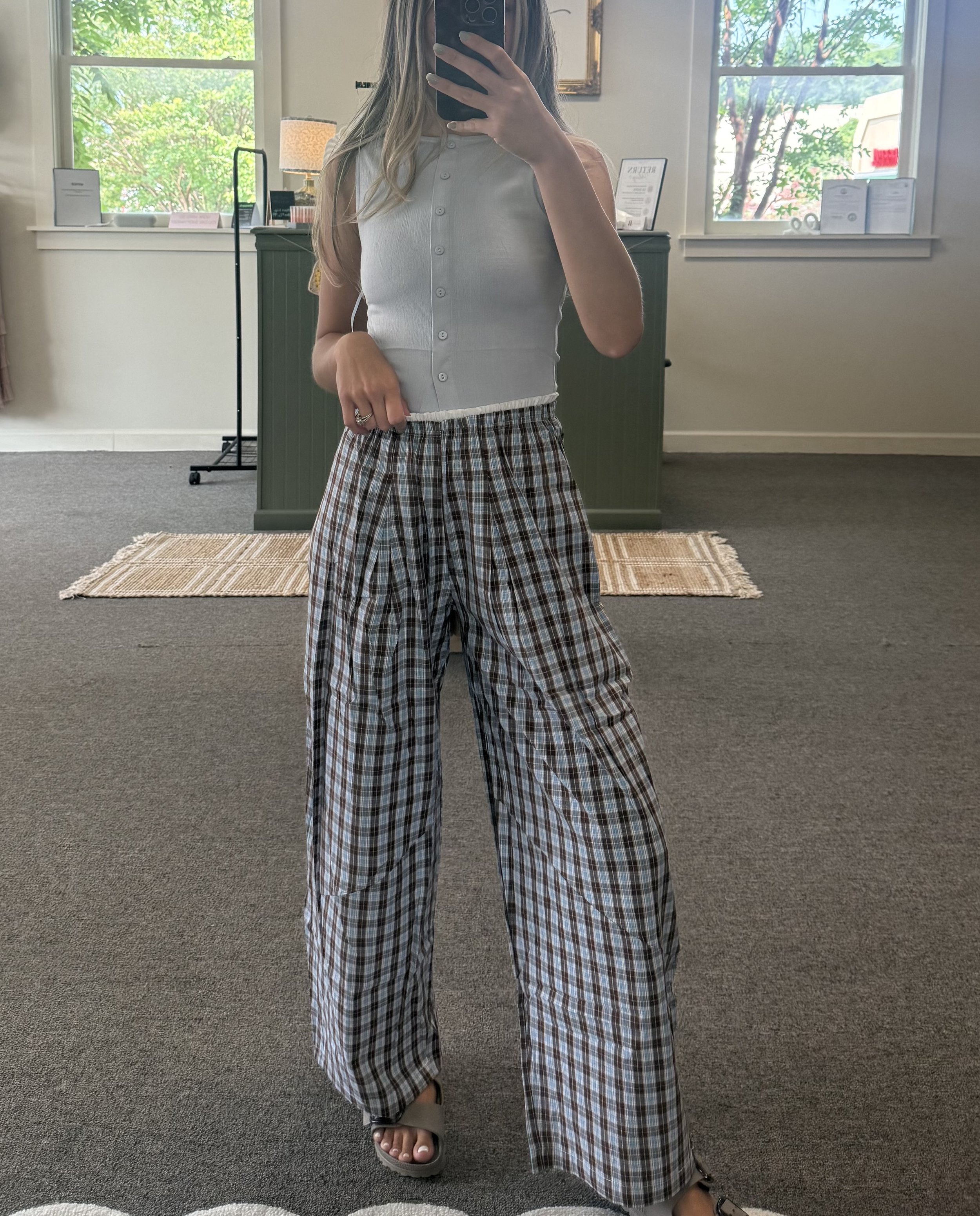 Sleeveless Button-Down Top
