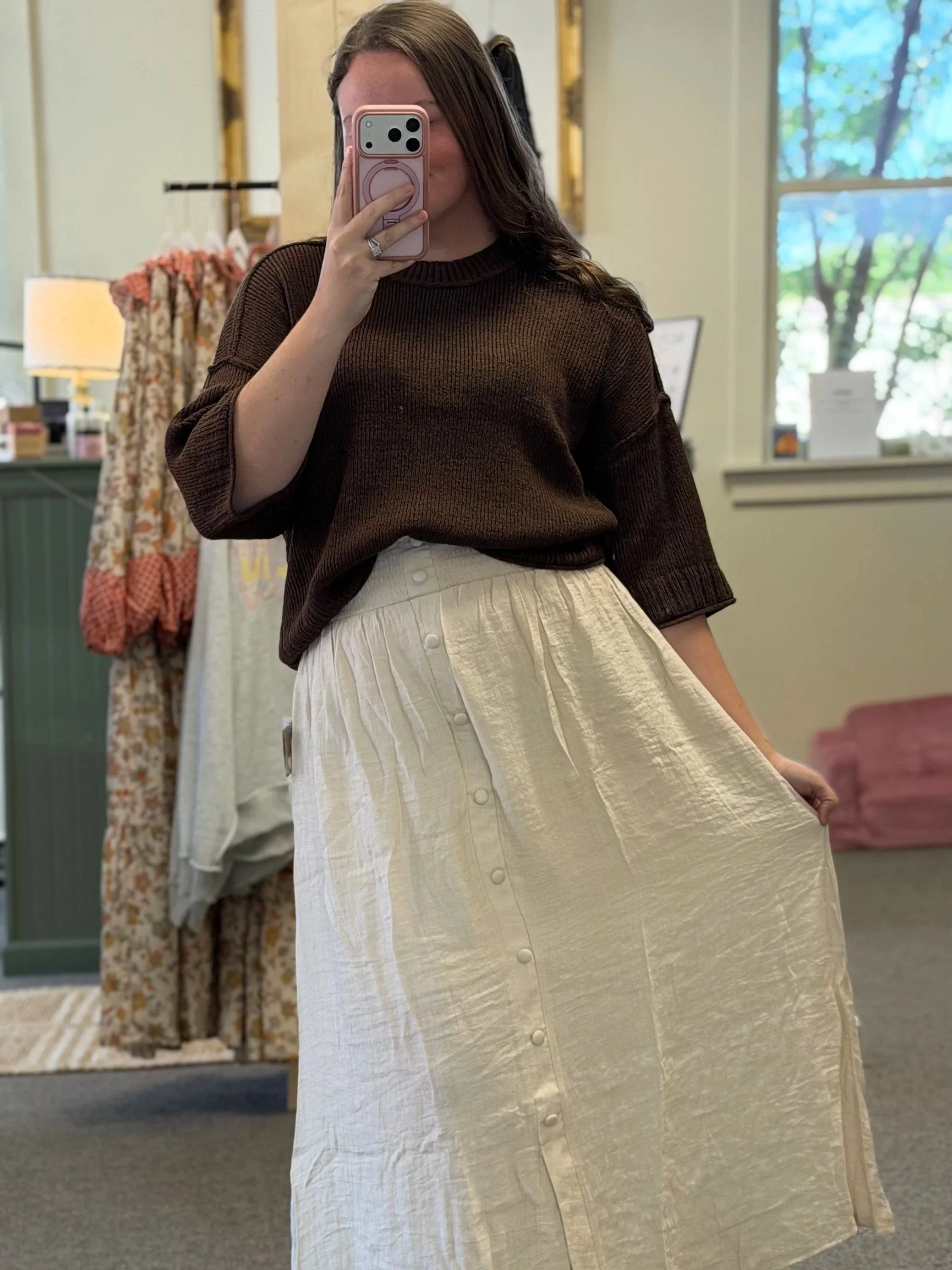 Cozy Oversized Brown Knit Sweater