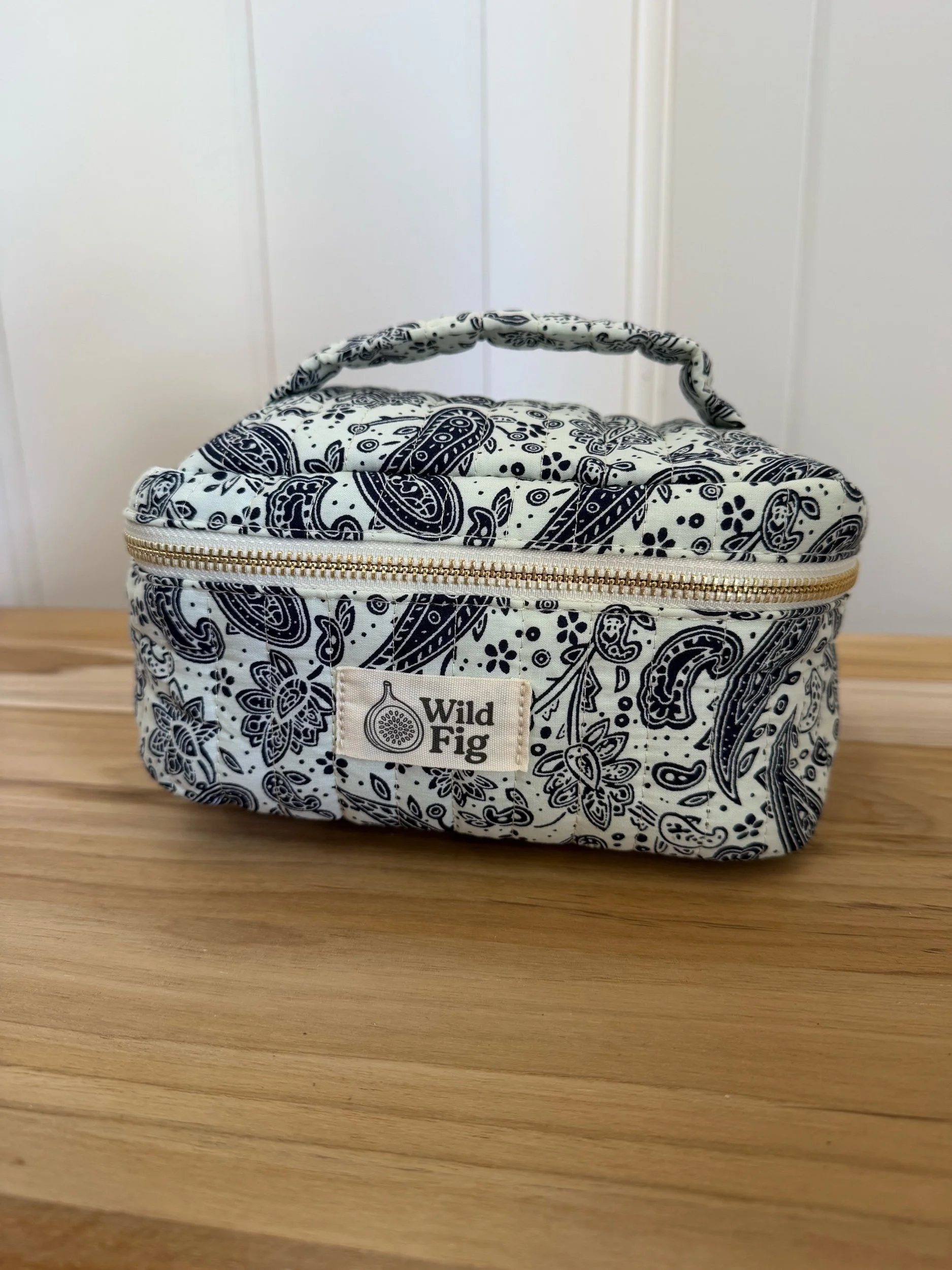 Paisley Cosmetic Bag- White