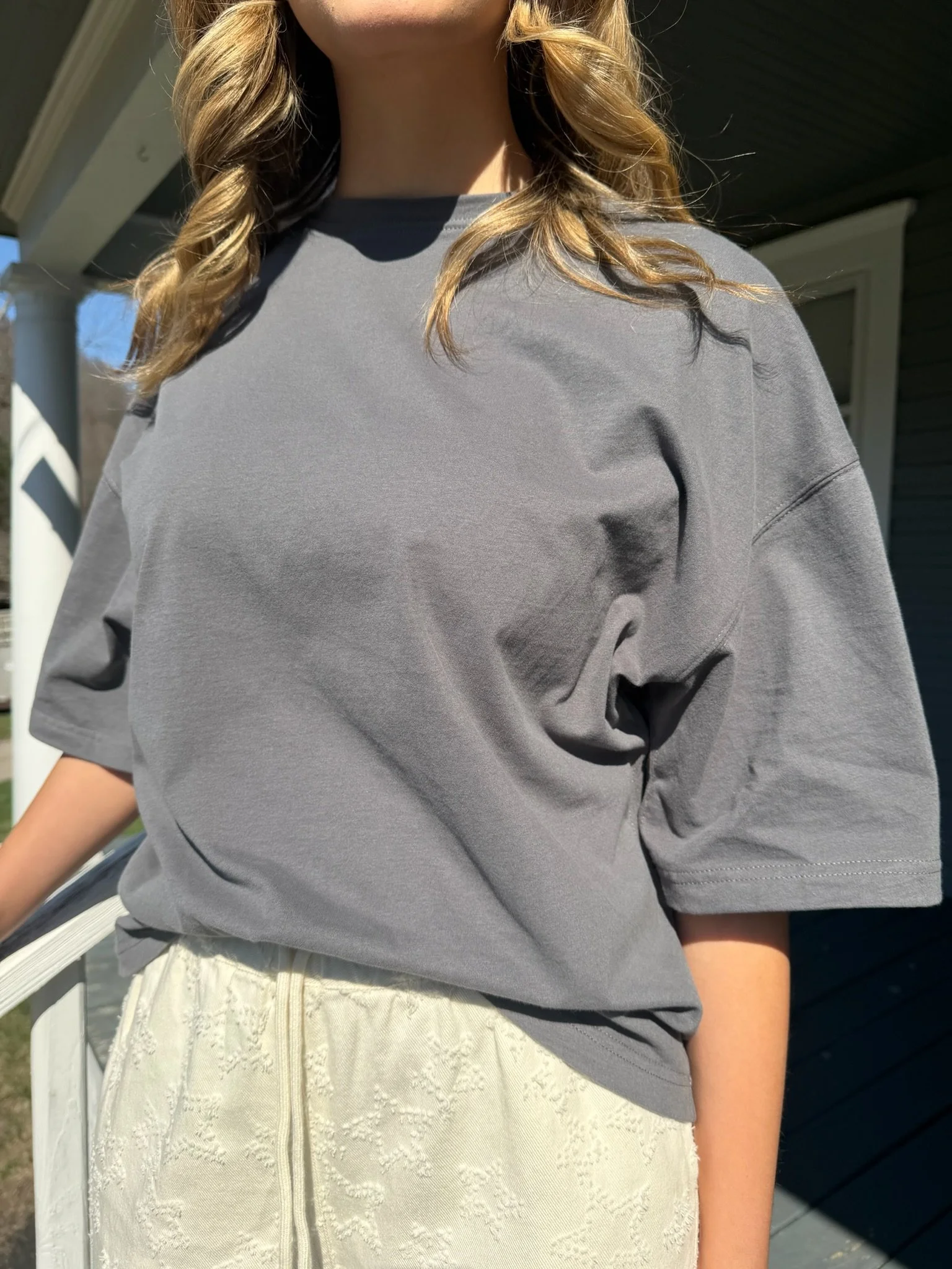 Oversized Everyday Tee- Charcoal