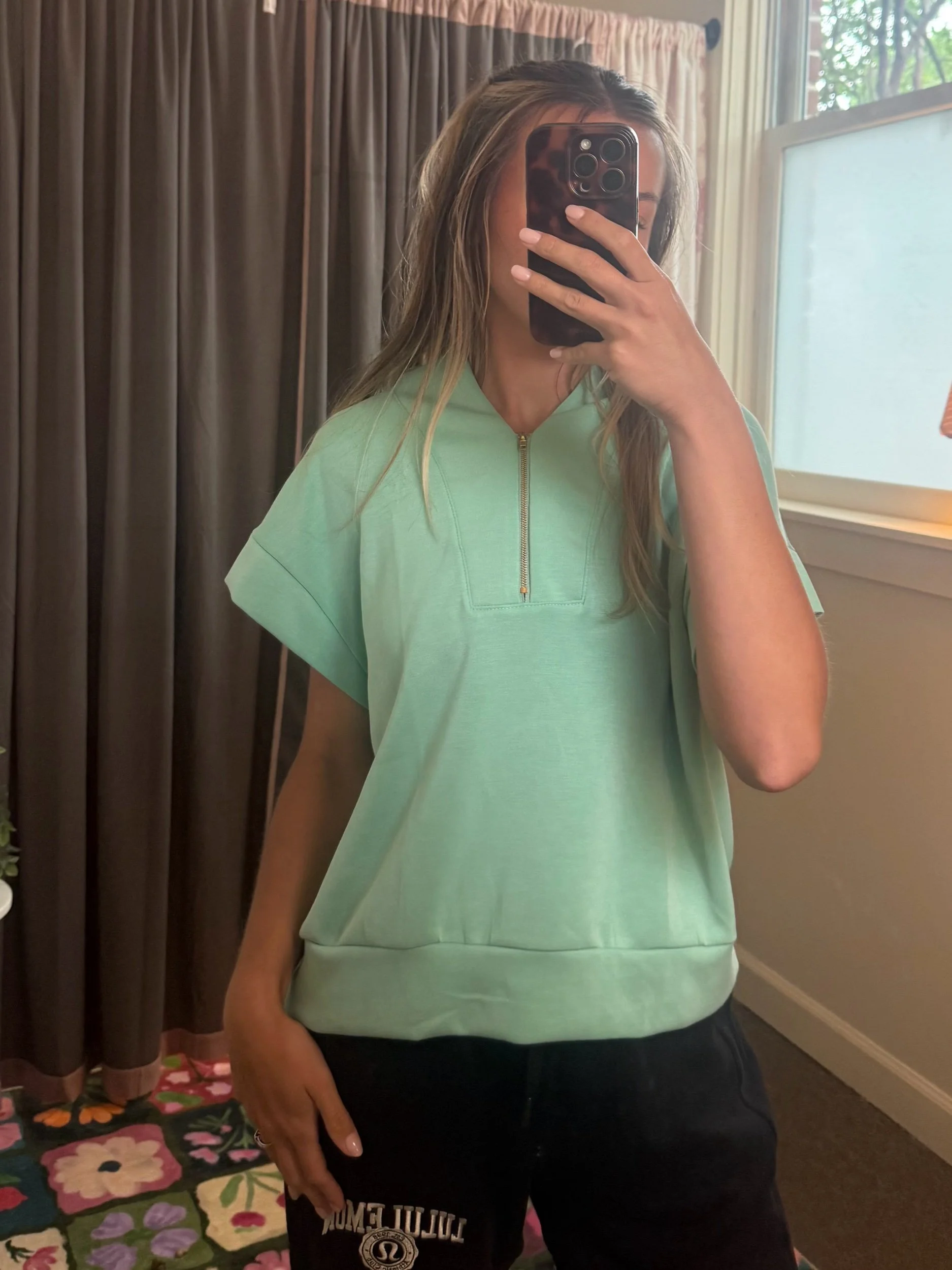 Green Half-Zip Pullover