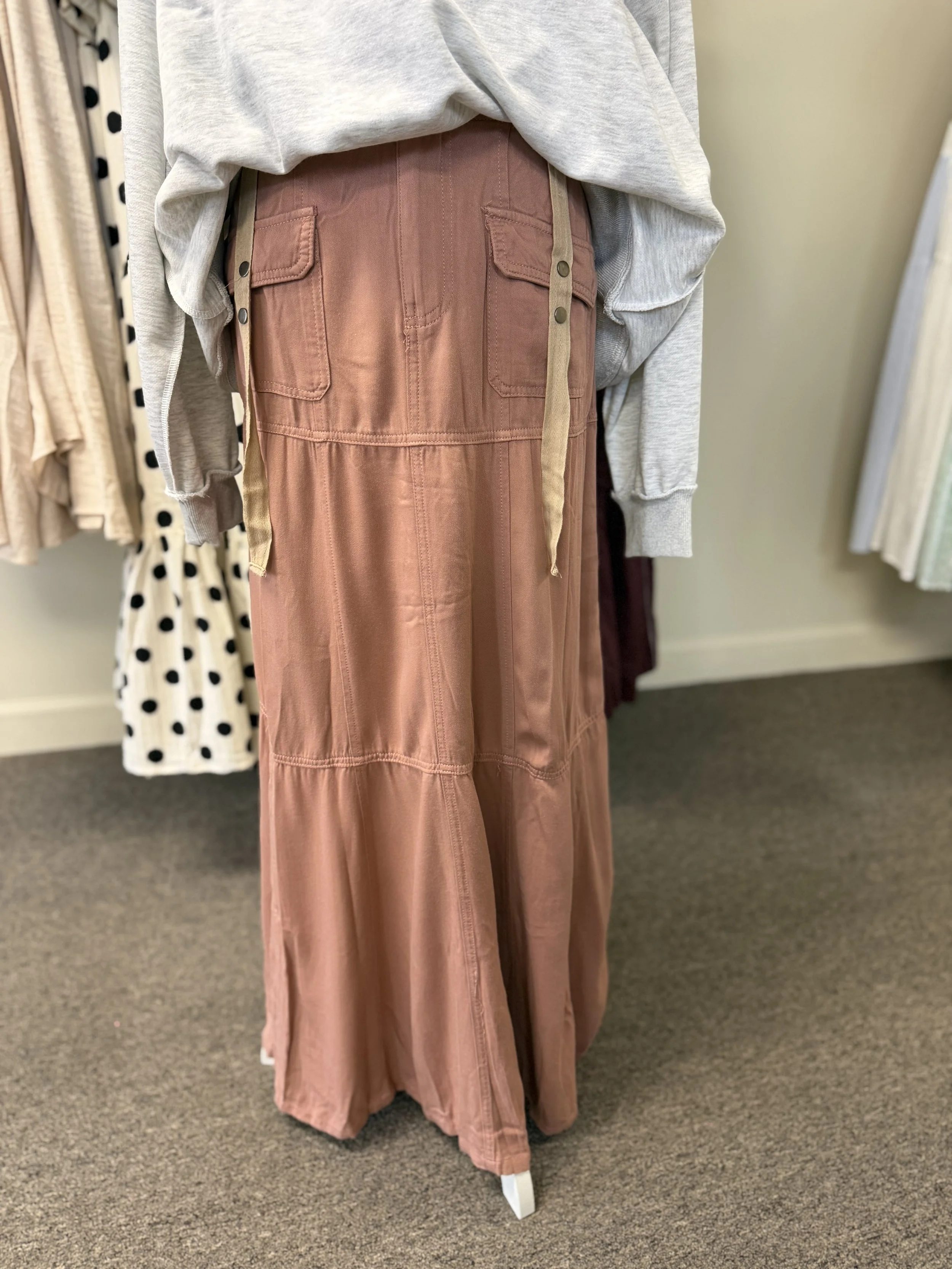 Latte Maxi Utility Skirt