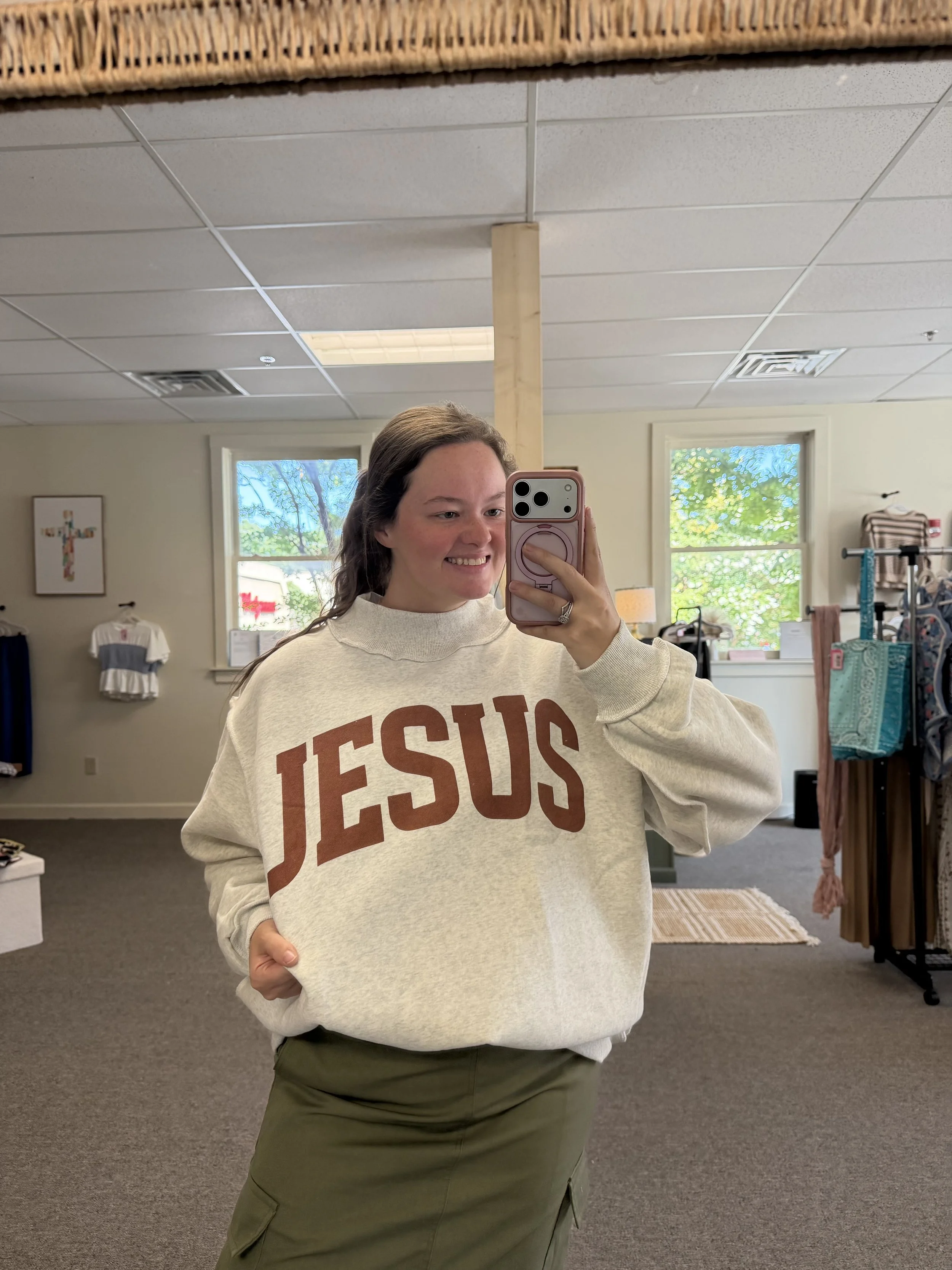'God is Good' Reversible Mock neck Sweatshirt