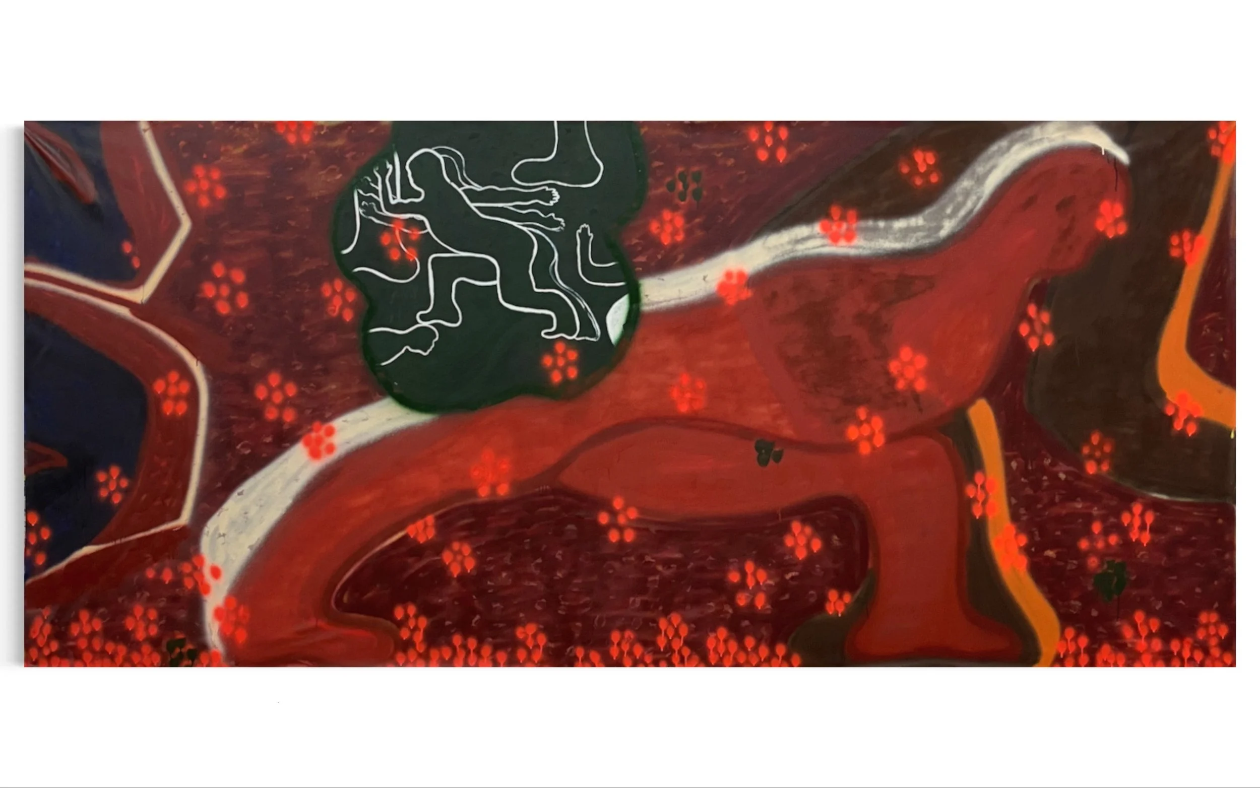 'Move III: The Dance' , 133 x 60 in, Spray paint and acrylic on canvas