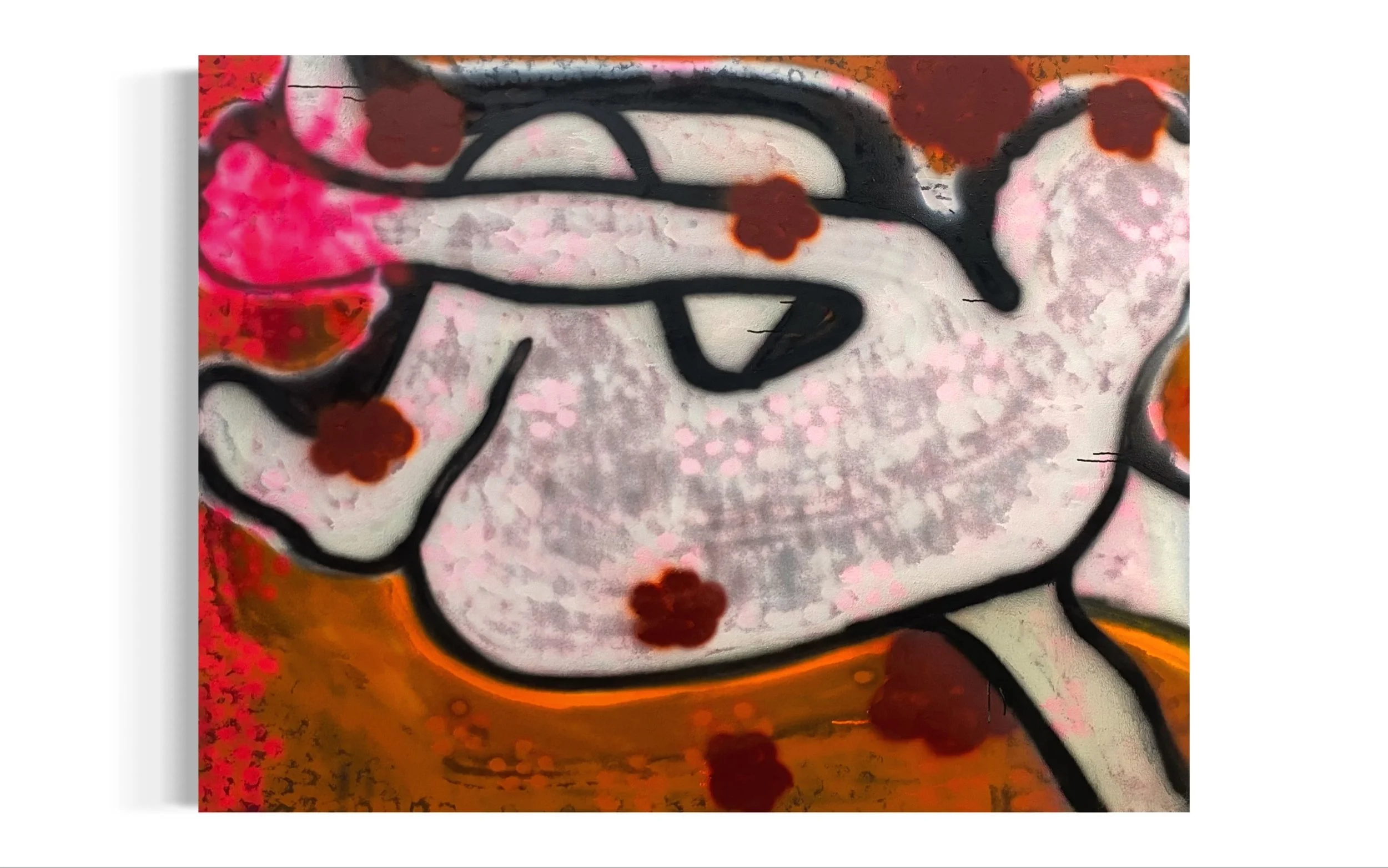 'Move II: Low', 68 x 52in, Spray paint and acrylic on canvas