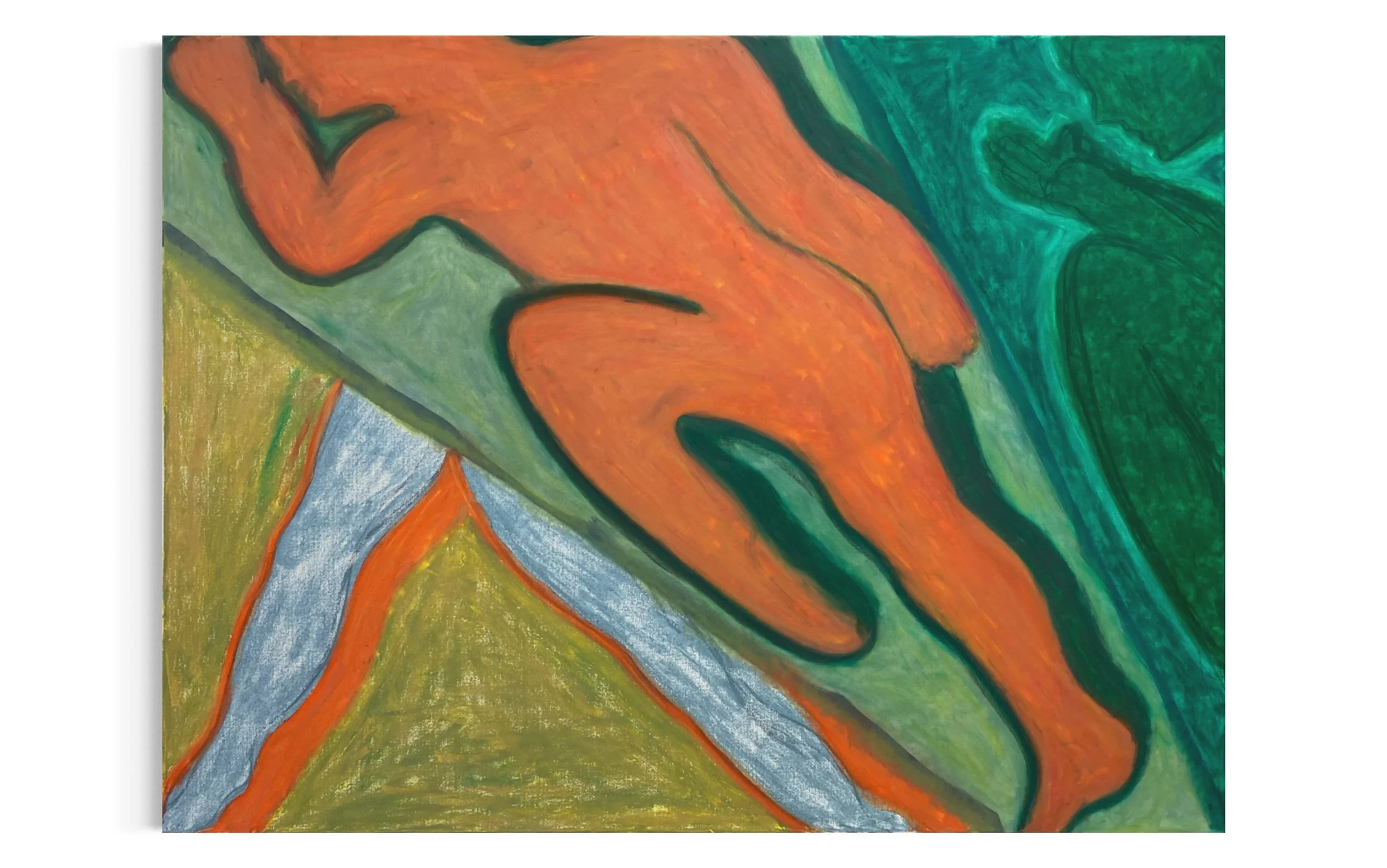 "Scenes from a Landing", oil pastel on canvas, 24in x 32in