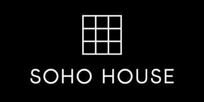 Logo with a grid-like graphic above the text 'SOHO HOUSE' in white on a black background.