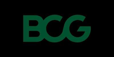 Black background with green uppercase letters spelling BCG.