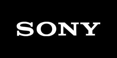 Sony logo on a black background.