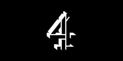 The number 44 designed with abstract, geometric shapes on a black background.