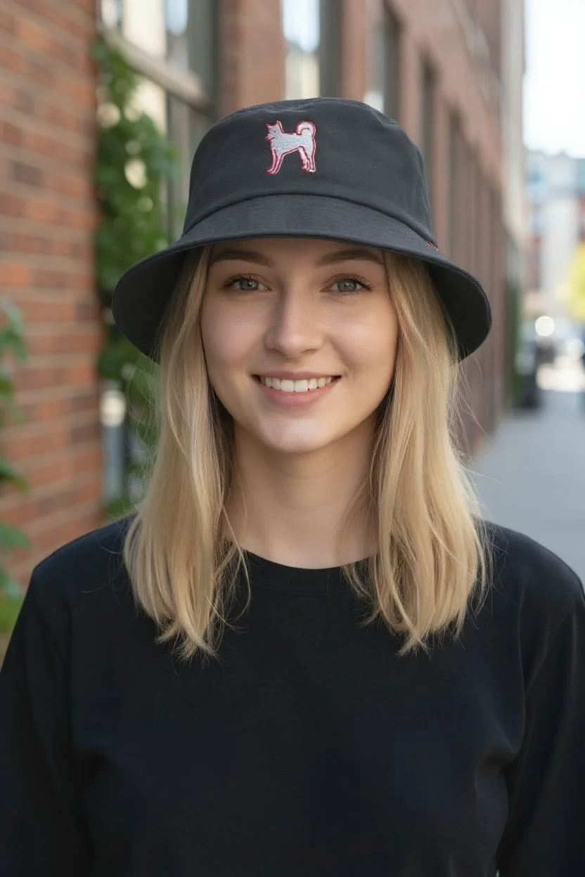 진도리 프리미엄 자수 버킷햇 (Black)