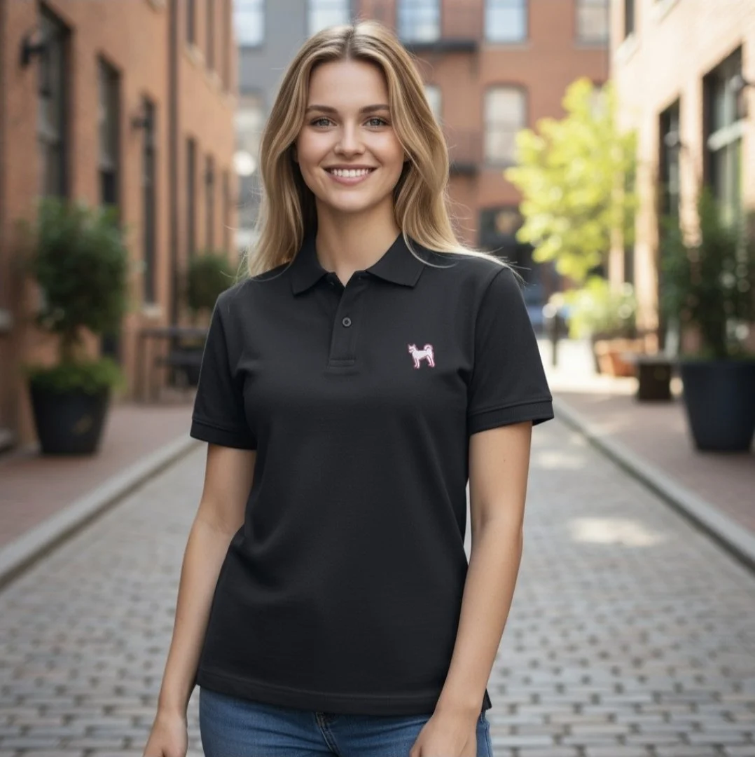 진도리(진돗개) 남여공용 PK 카라티 반팔 셔츠 (Black)