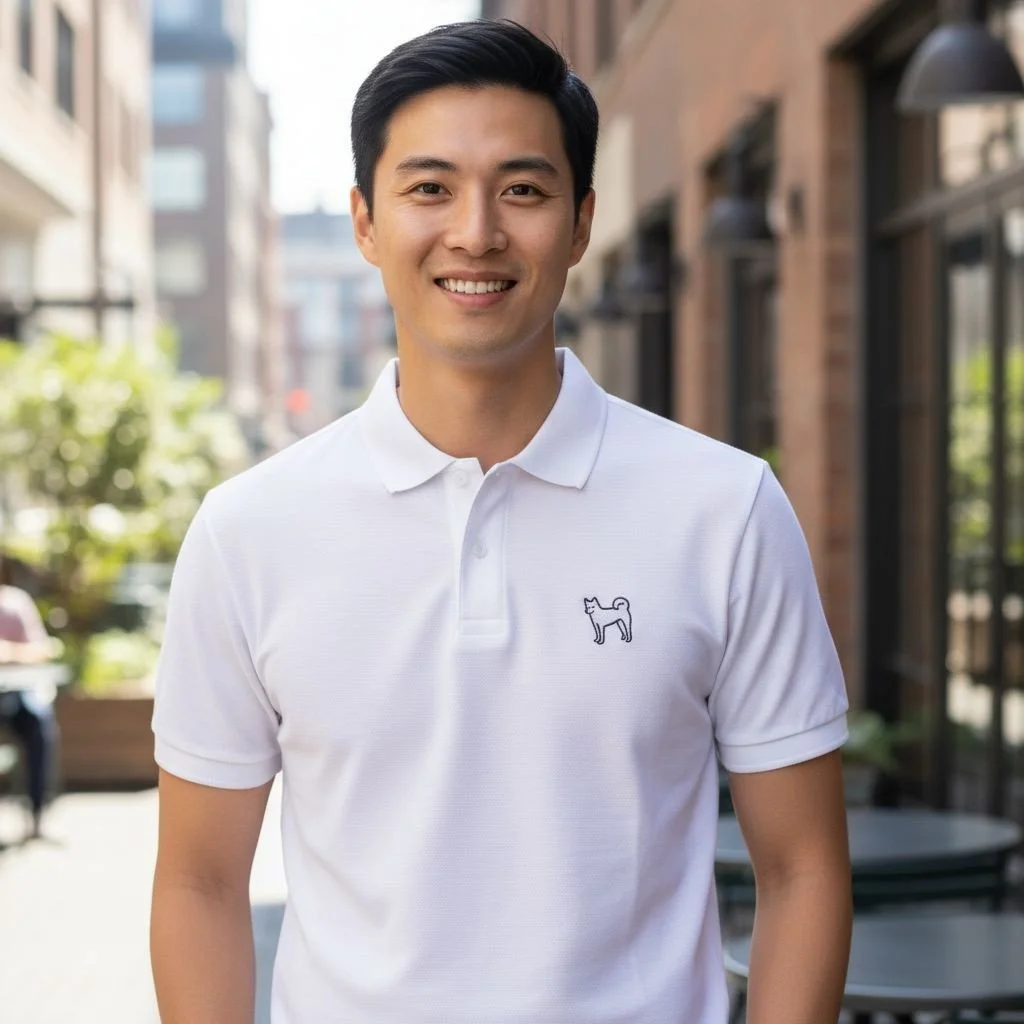 진도리(진돗개) 남여공용 PK 카라티 반팔 셔츠 (White)