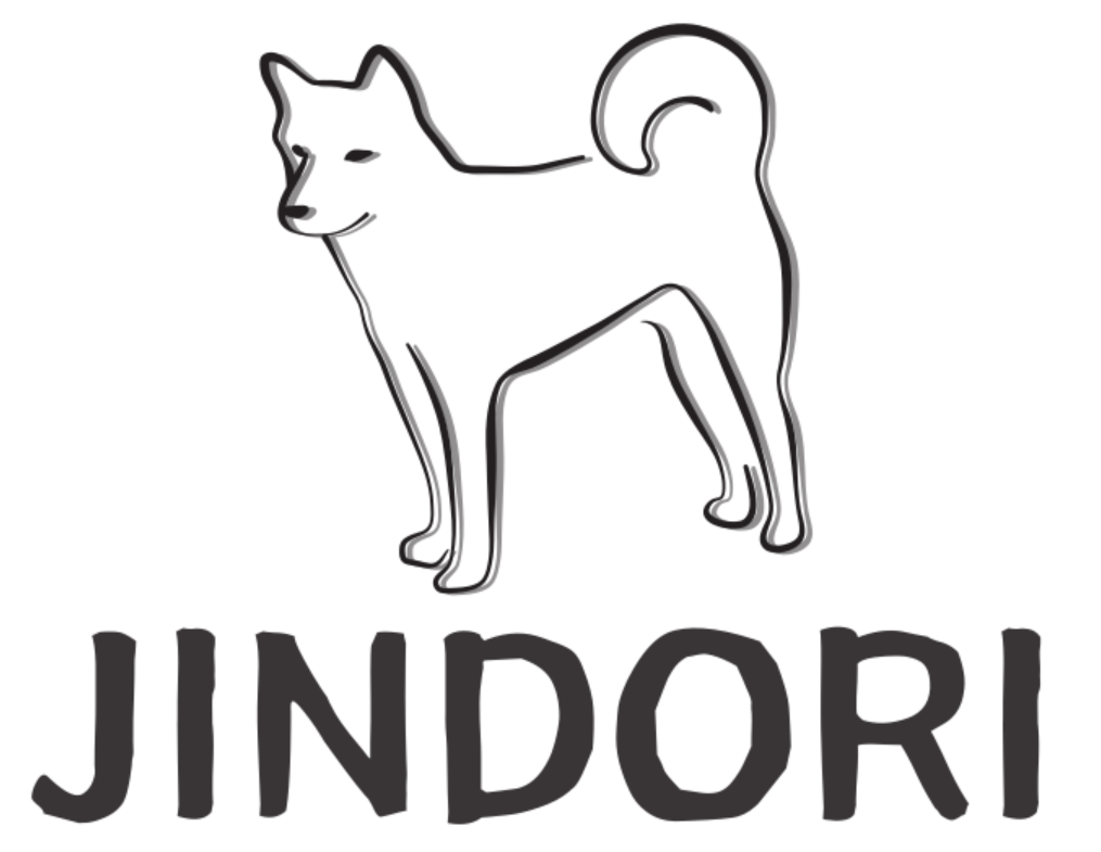 간단한 선 그림의 강아지와 'JINDORI'라는 텍스트.