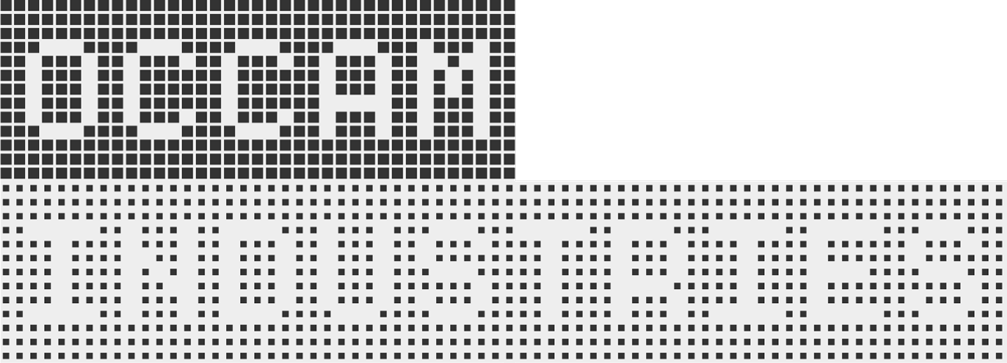 An optical illusion image showing the word 'DANGER' in a pixelated style on the top, and the word 'CAUTION' in a similar pixelated style on the bottom.