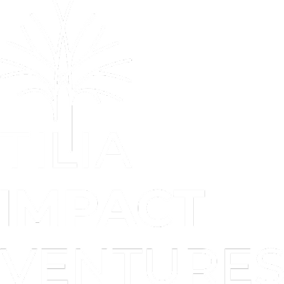 Logo with a stylized tree and the words 'Tilia Impact Ventures' in white on a black background.