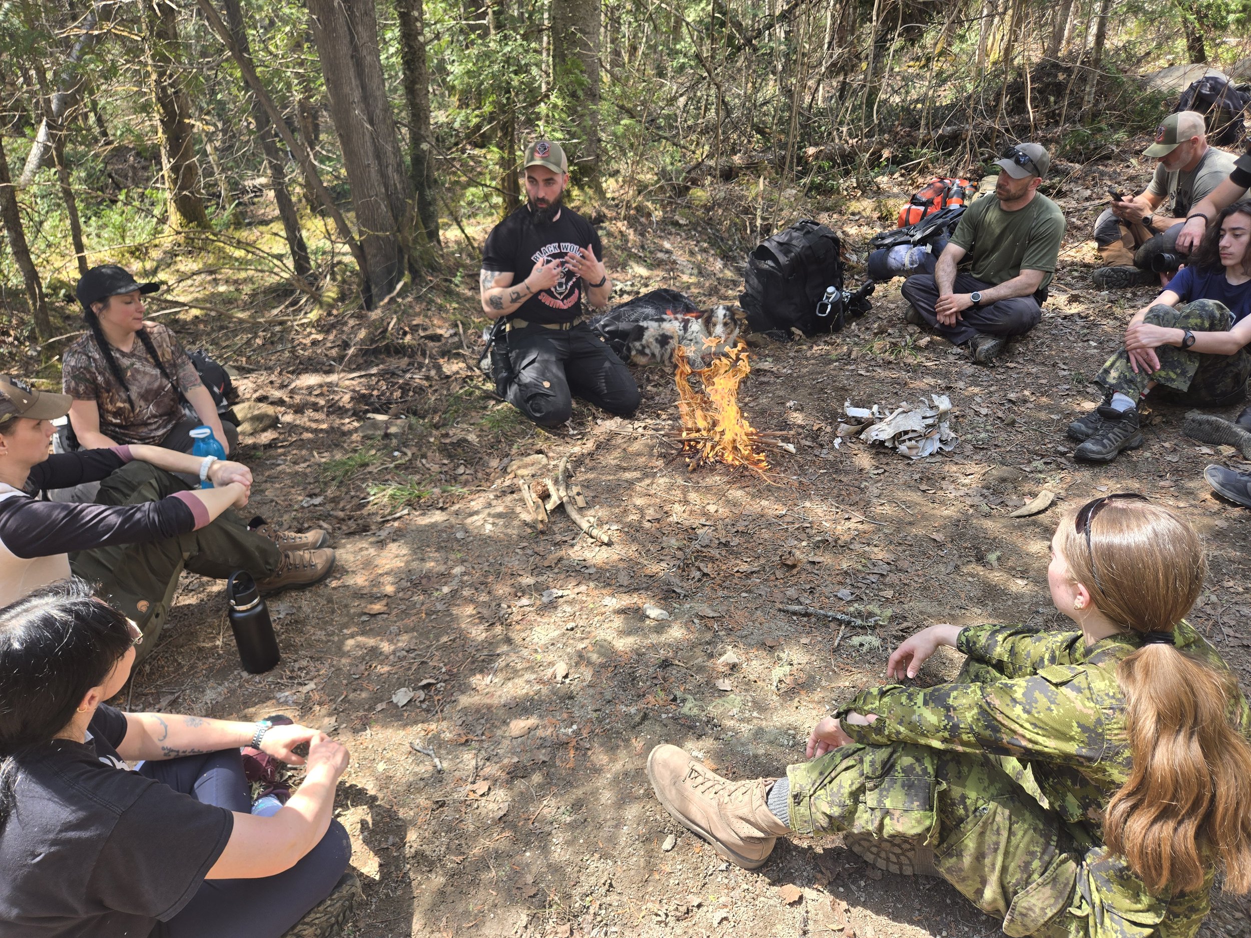 survie en forêt québec feu abri forêt boréale