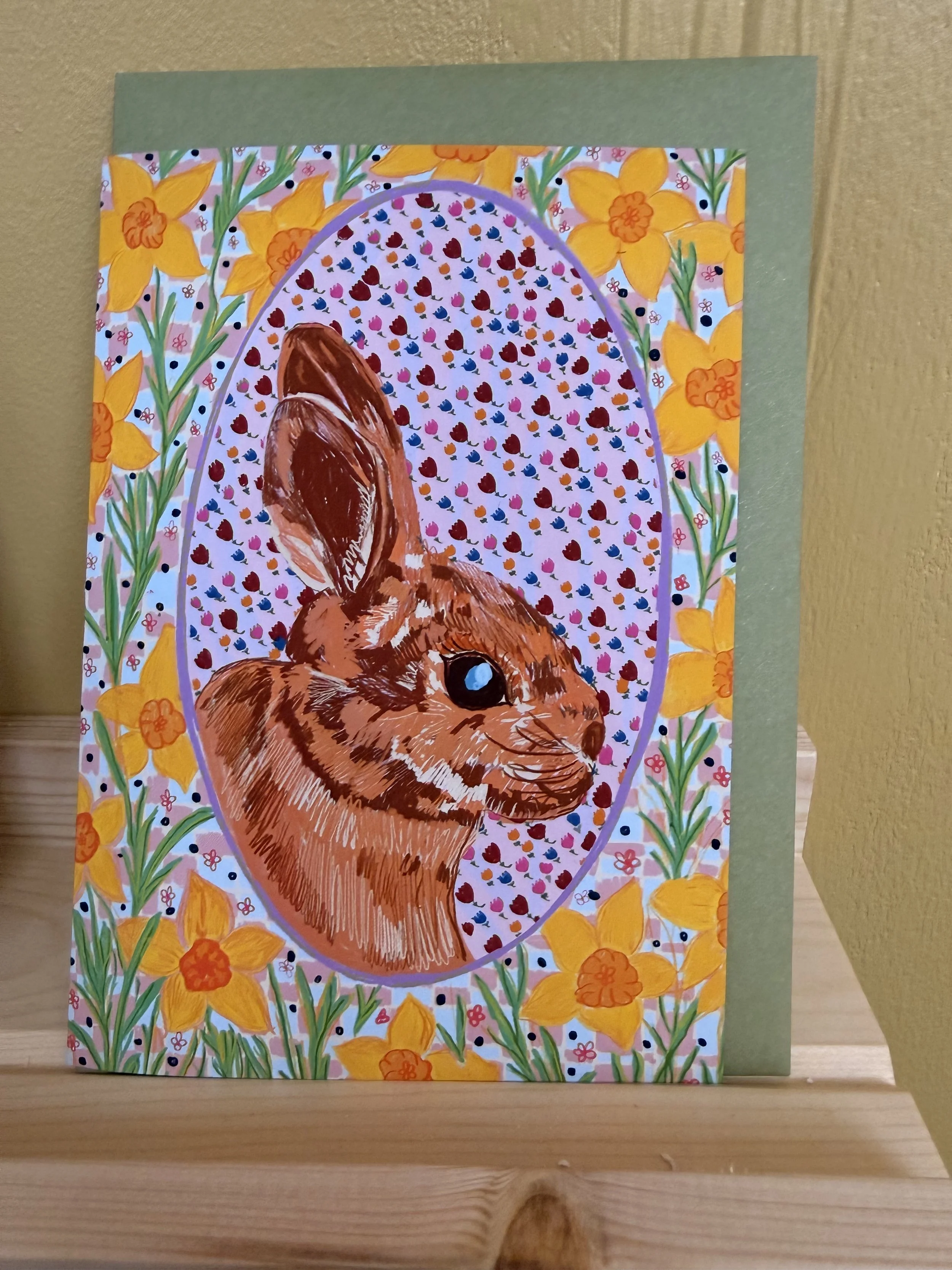 Daffodil Bunny Greeting Card