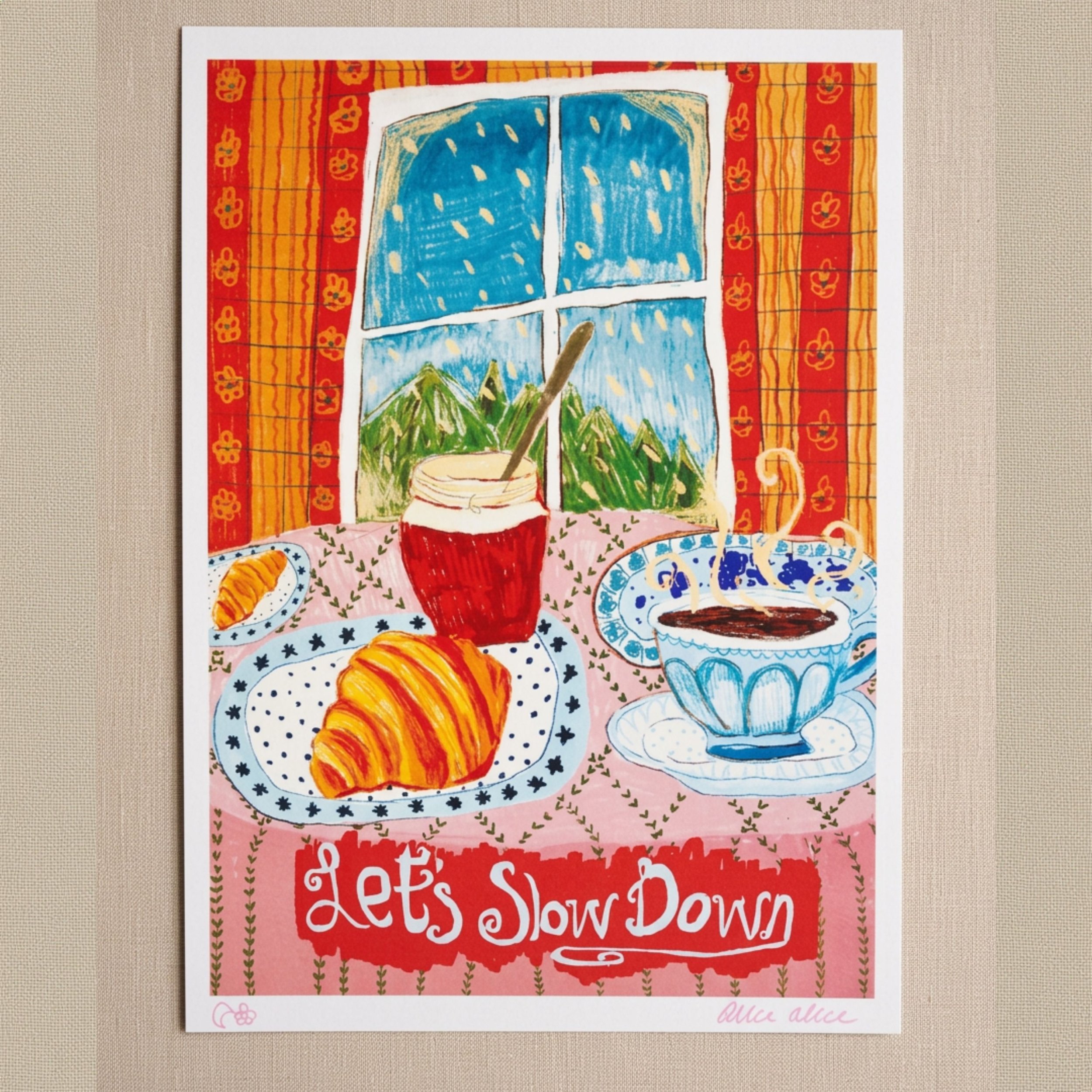 Wellness illustration kitchen print A5