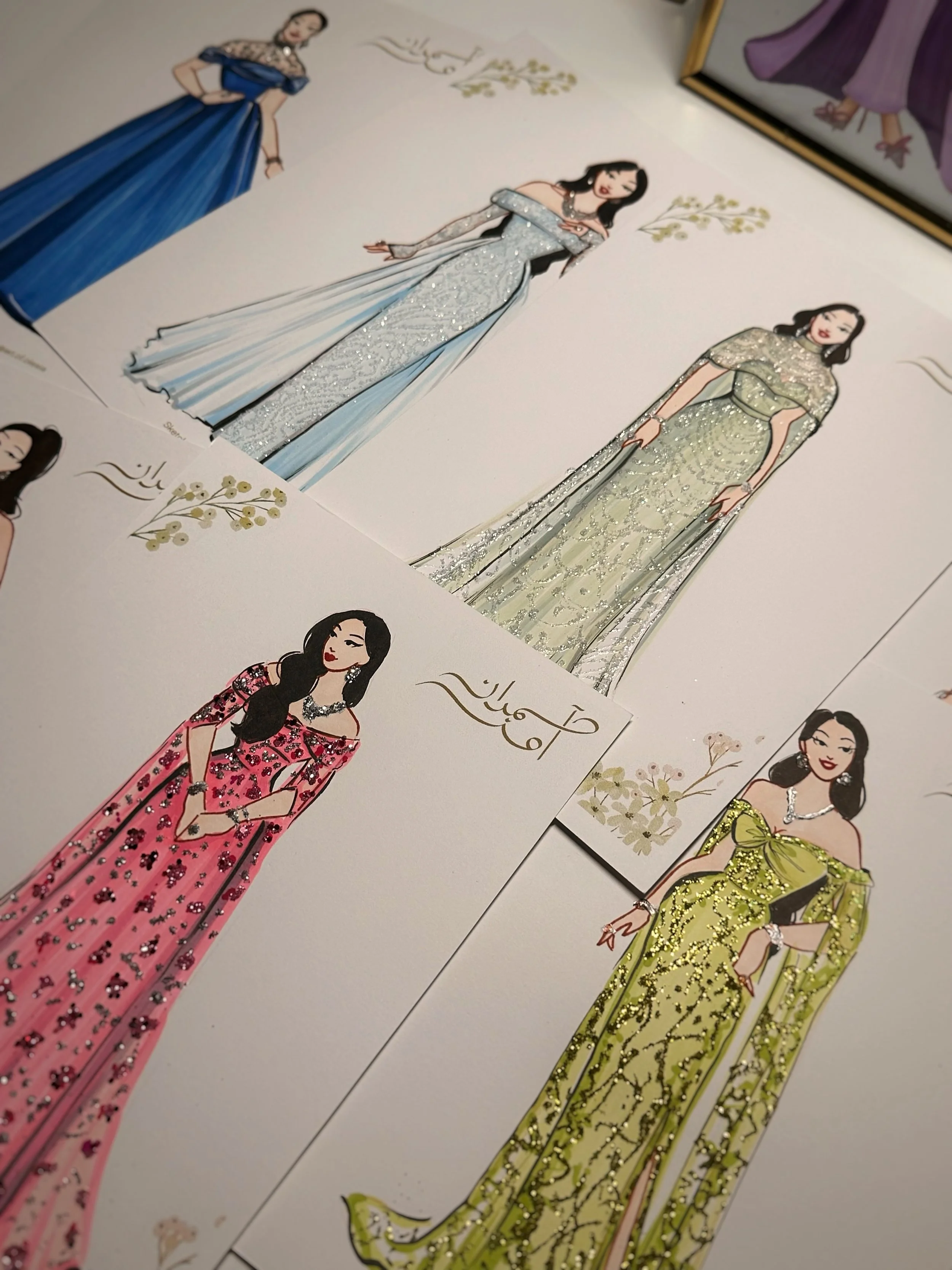 Collection of guests fashion sketches
