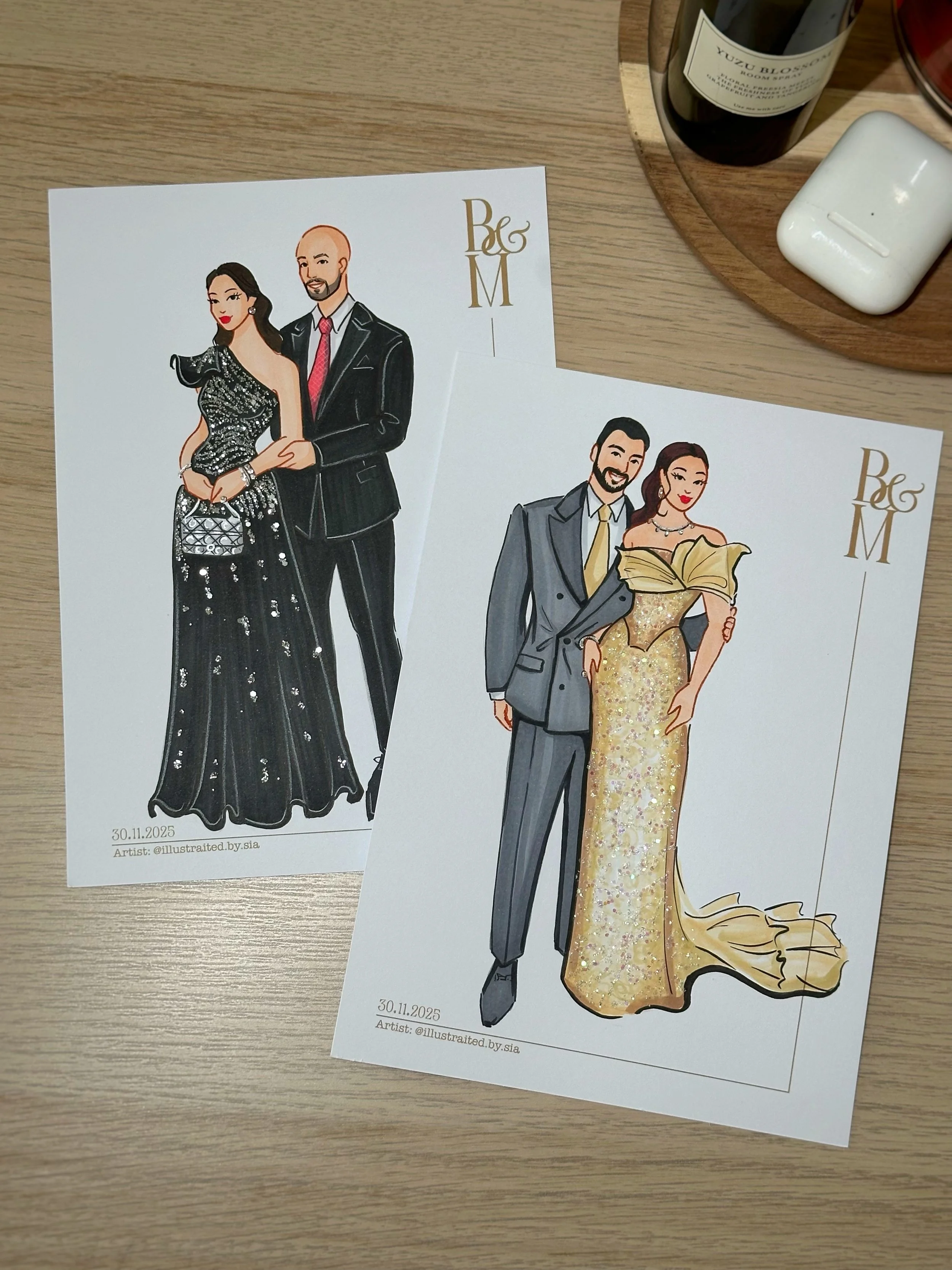 A fashion Illustrations of wedding guests 