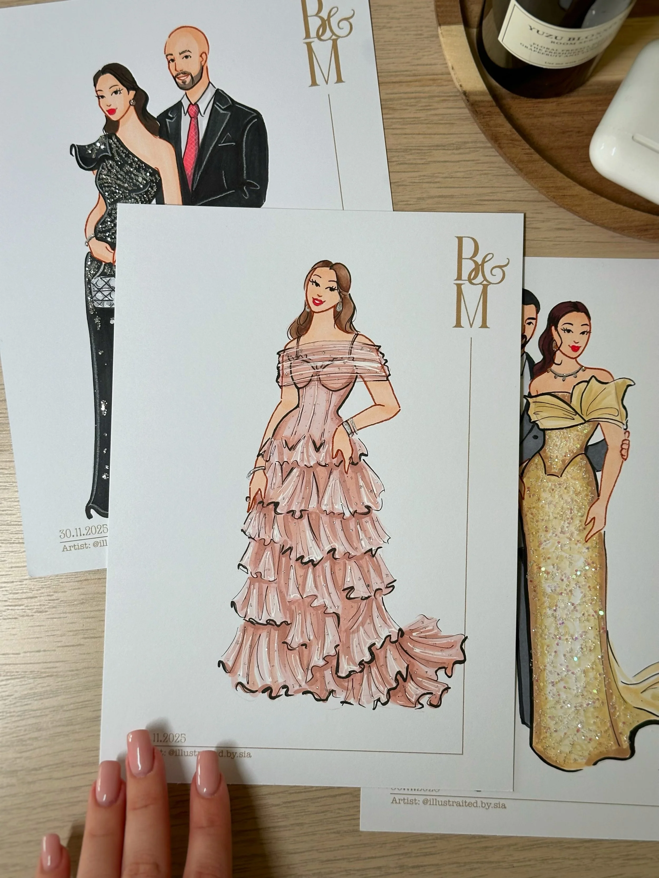 Collection of fashion illustrated wedding guests