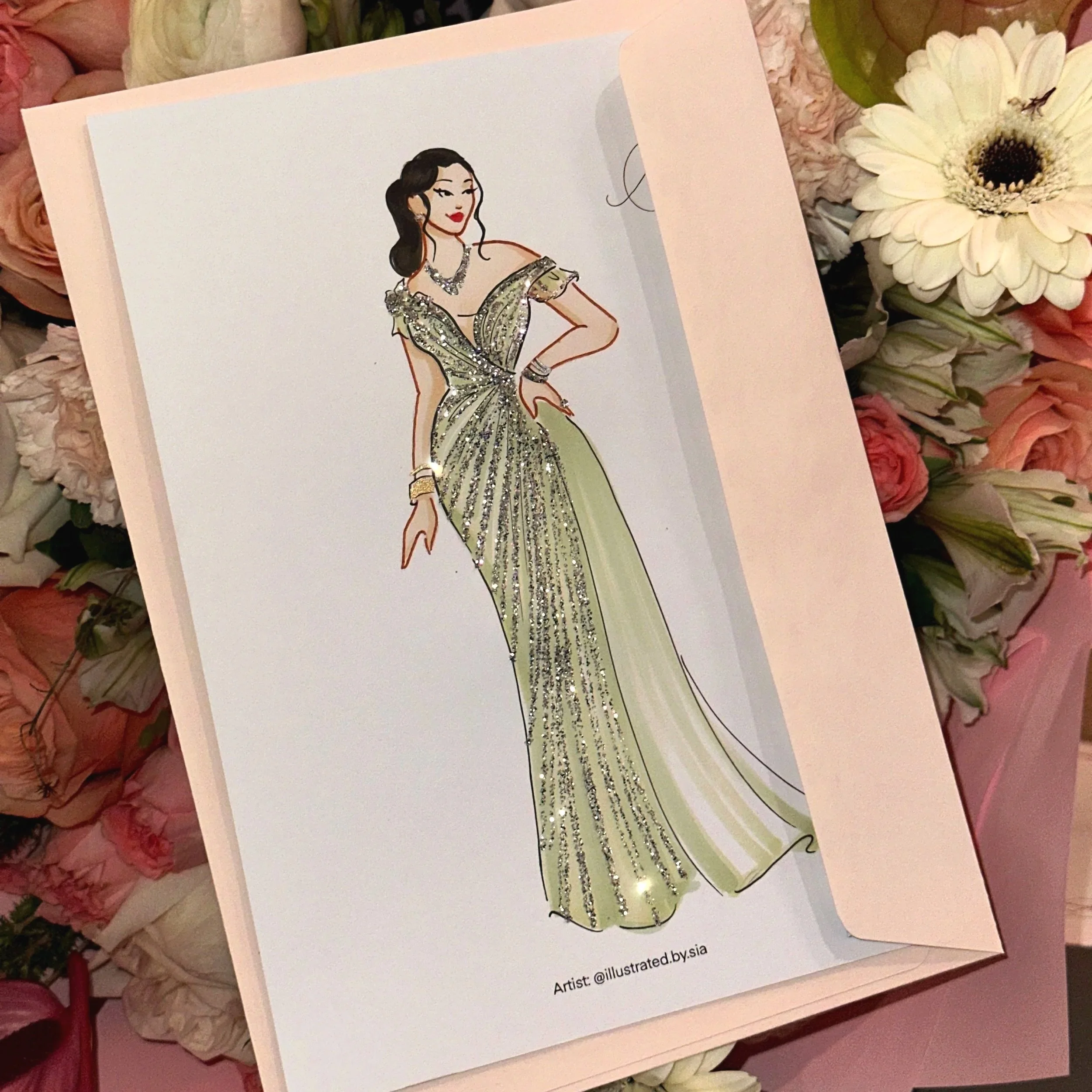 Luxury wedding live sketching