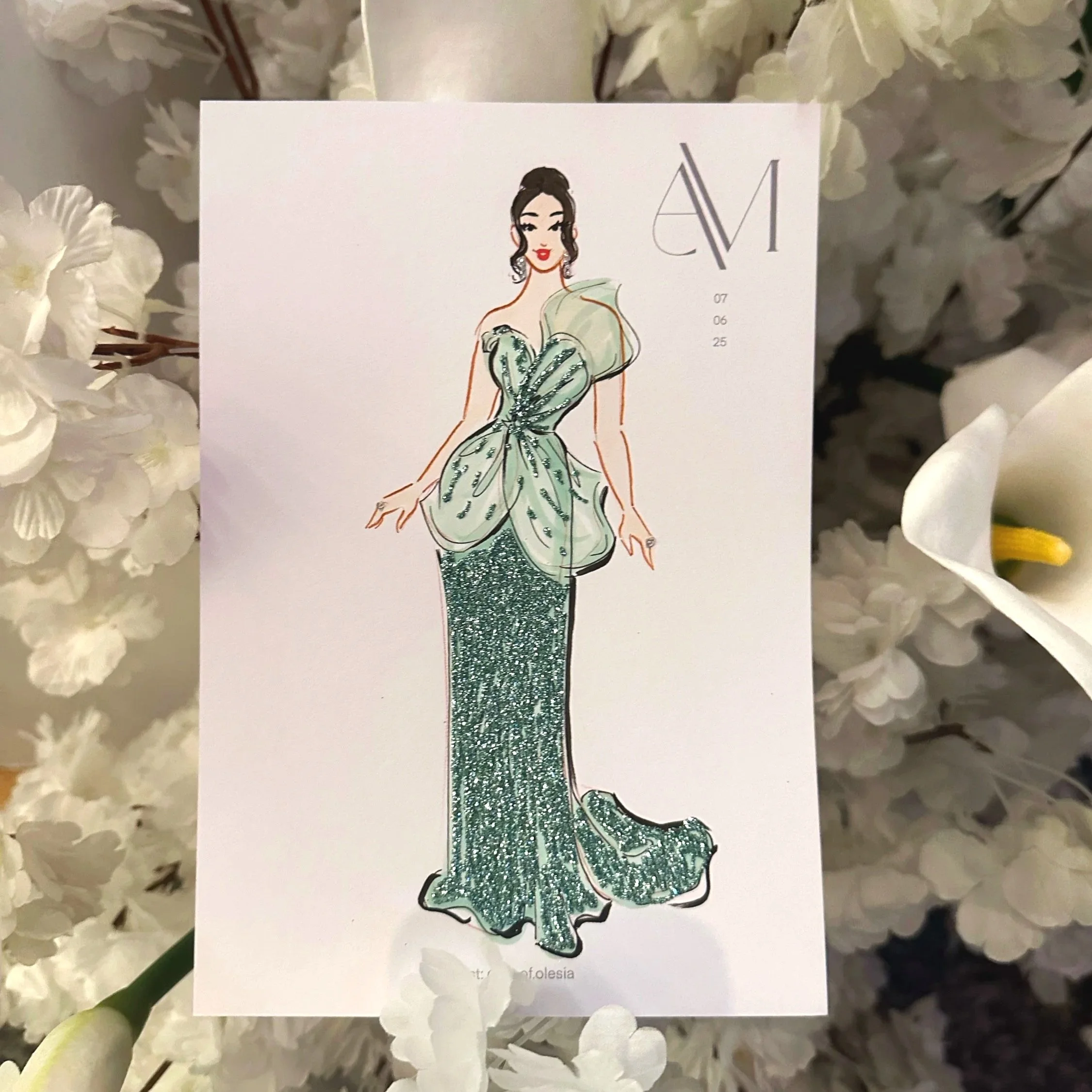 Luxury wedding live sketching