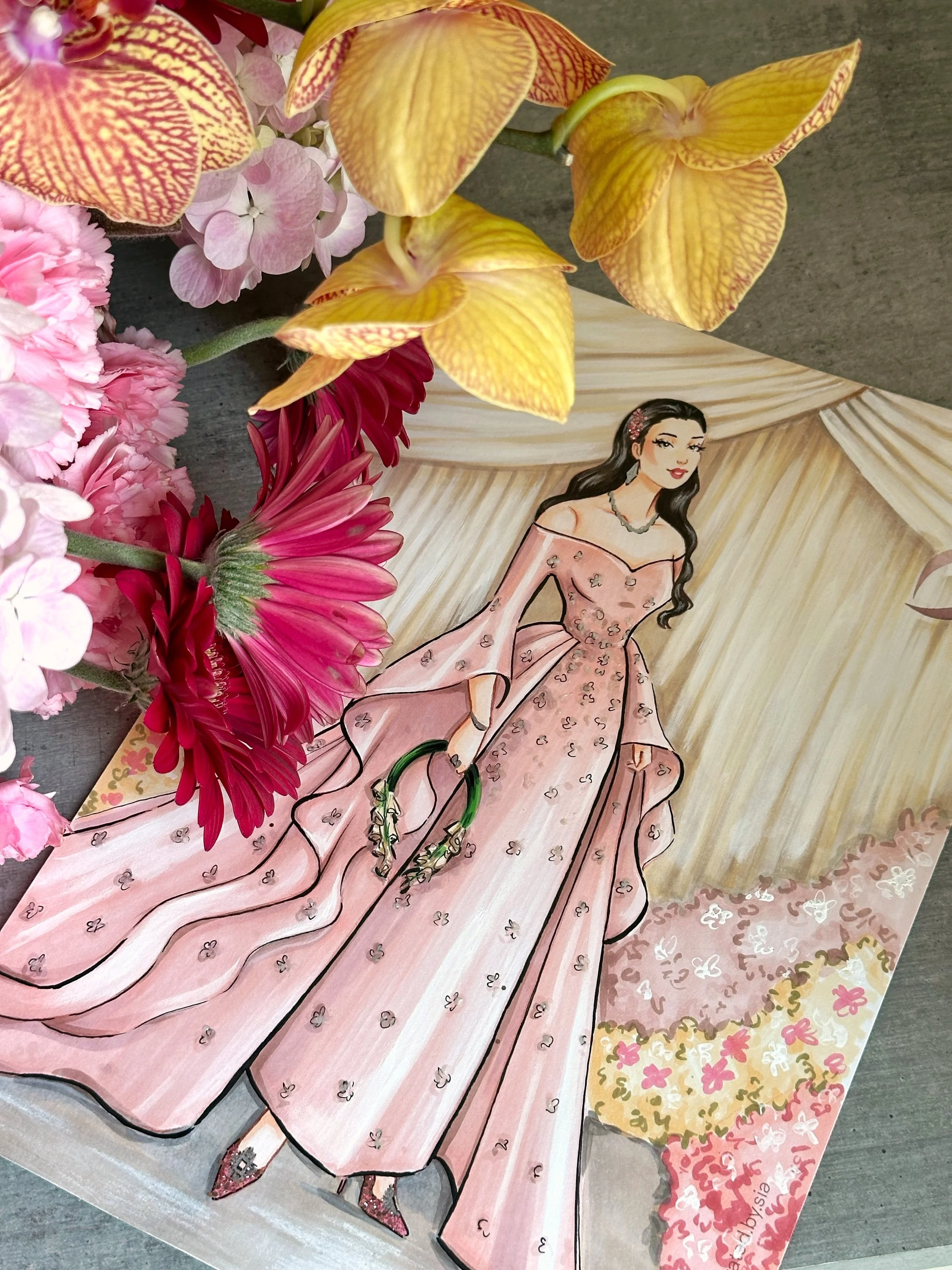 A bridal illustration of the Arabic bride 