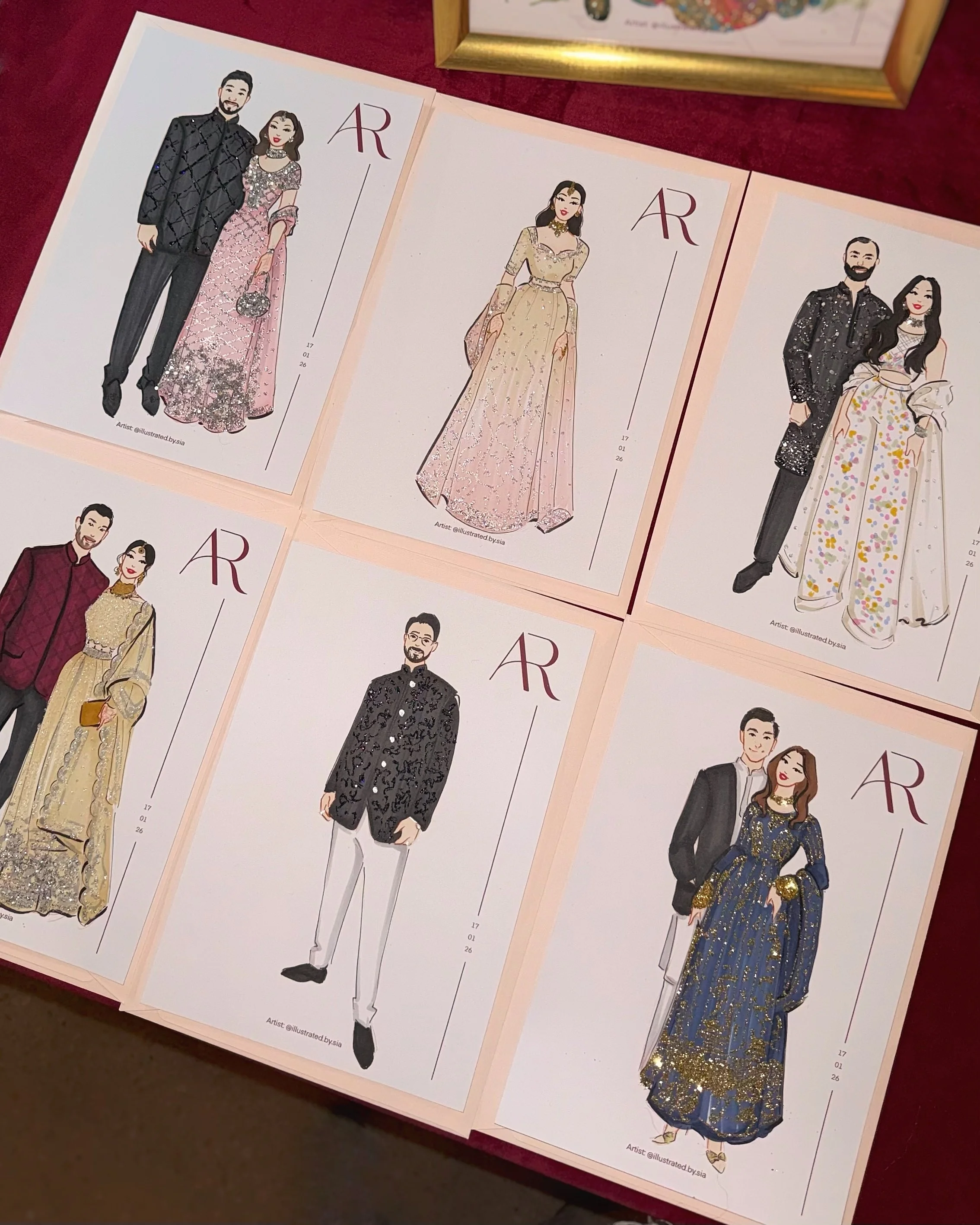  Wedding guest portraits fashion illustration