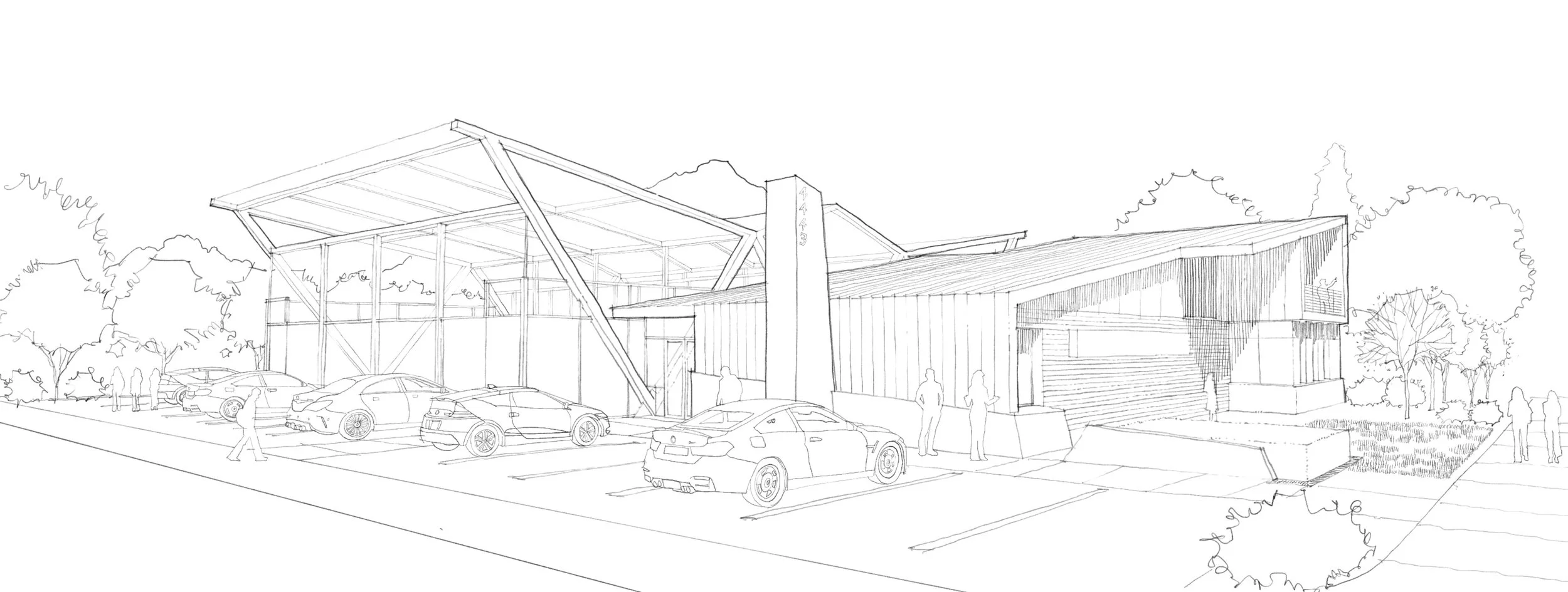 Padel Club and Offices Concept