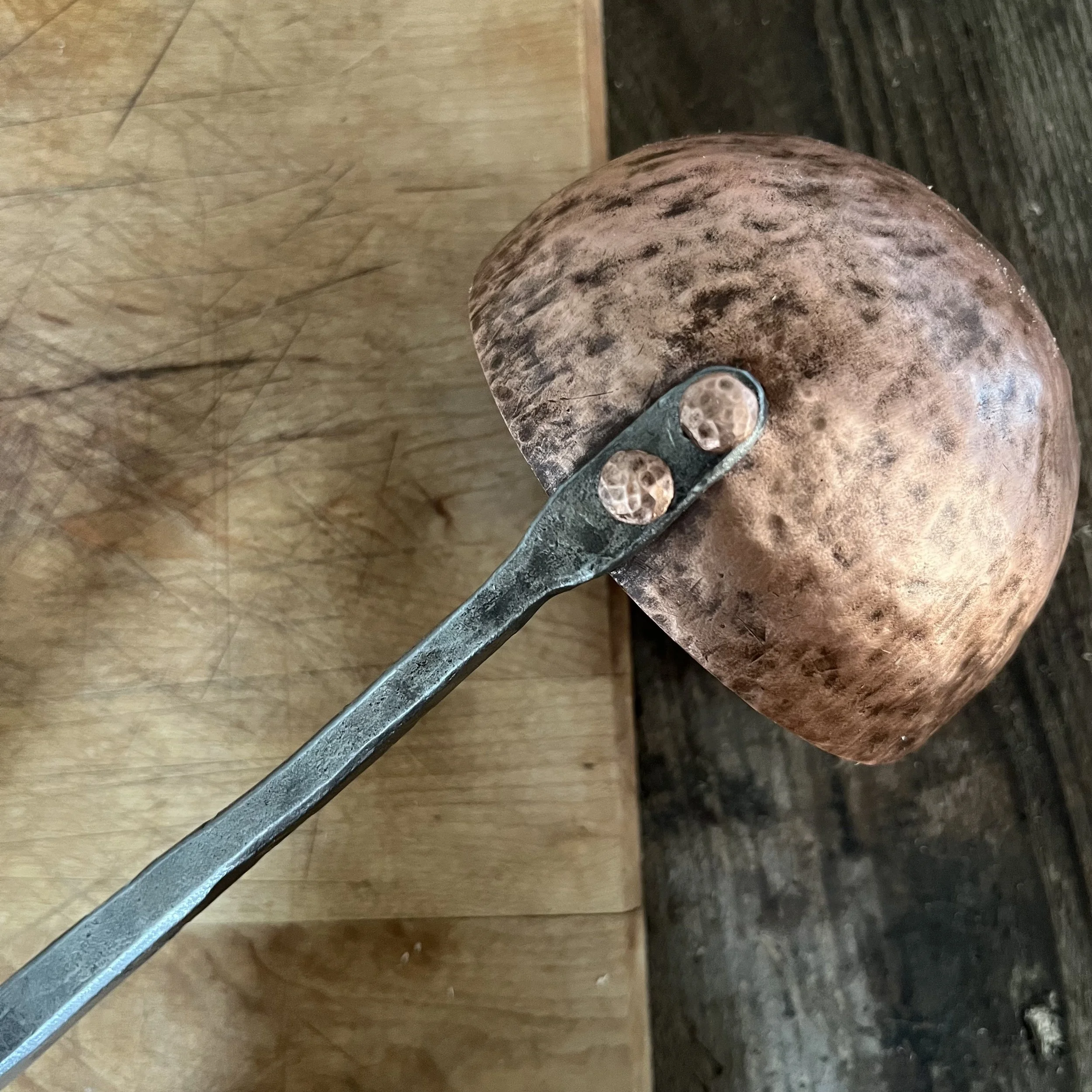 Hand forged copper ladle