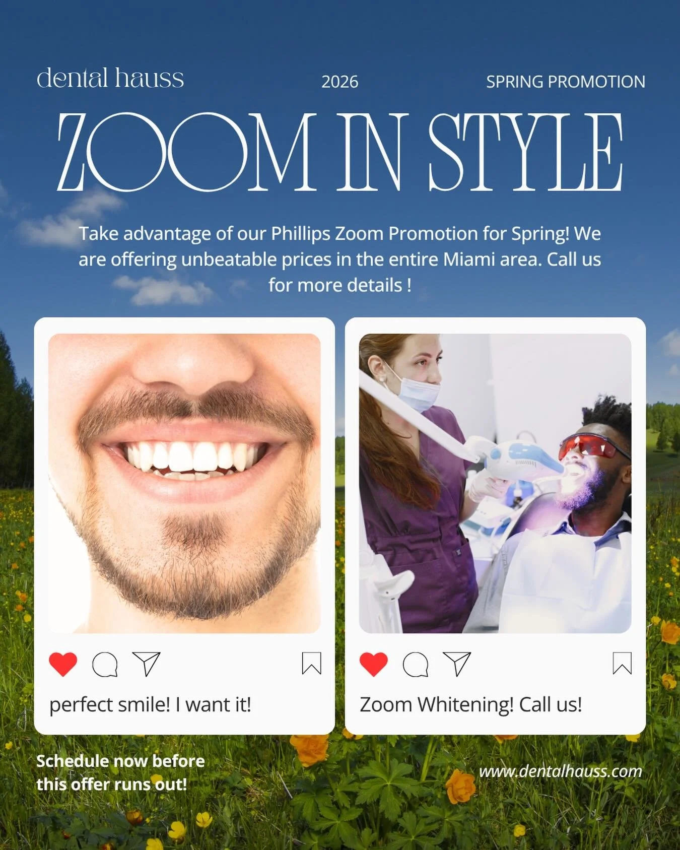 A deal you won&rsquo;t want to pass up on.. We&rsquo;re having a special this month, leading into summer, for a Phillips Zoom Whitening session in office + 1 take home Phillips Zoom whitening kit + 2 custom bleaching trays, all for half of the price 