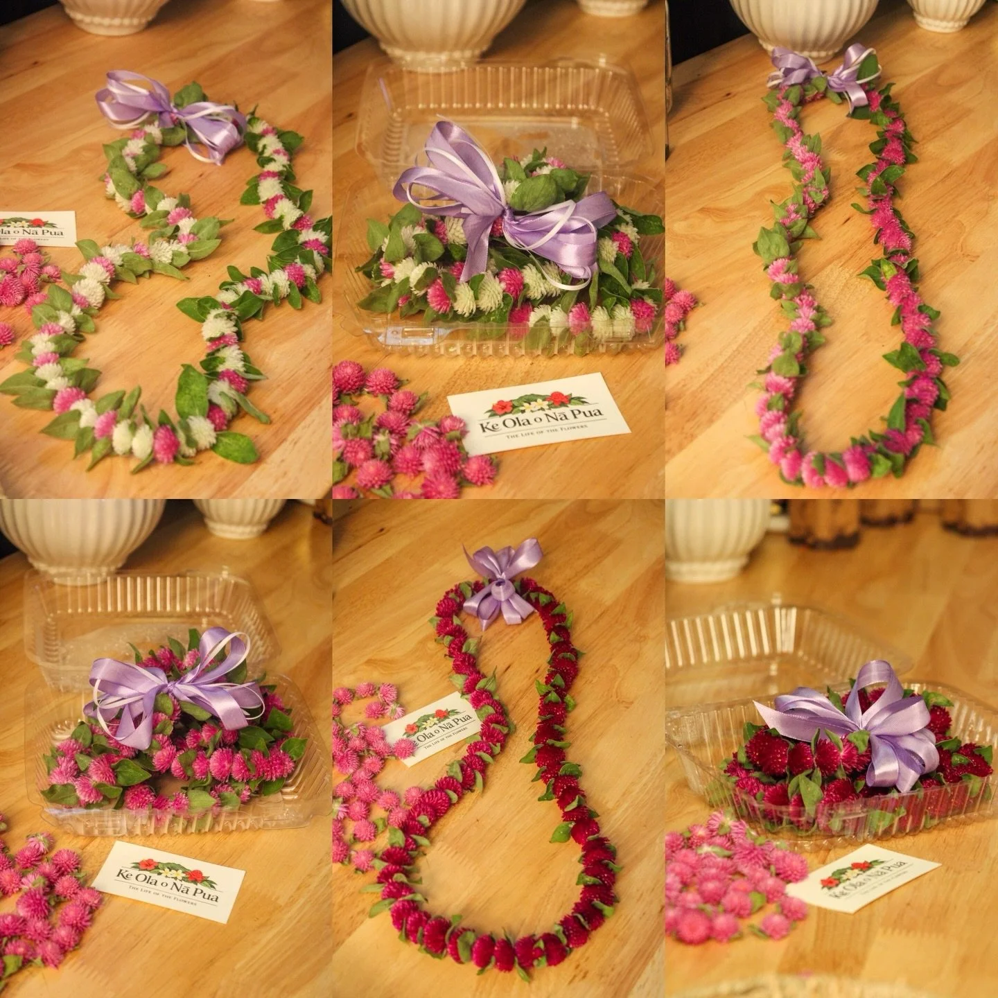An assortment of single-strand bozu lei for sale. $15 each. DM or reach out for any inquiries. Pre-orders for lei, both single &amp; multi-strand are available. 

#hawaii #kauai #lei #flowers #farm