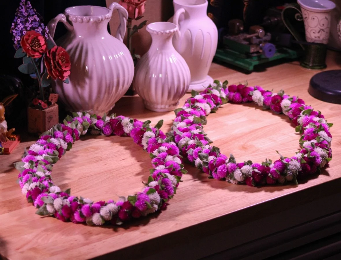 Spent the day crafting these beauties while weathering tropical storm Lala. These will be traveling to the mainland for a wedding. 

#hawaii #kauai #lei