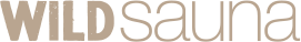 Text reading 'WILD sauna' in brown letters on a white background.