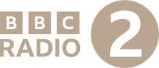 BBC Radio 2 logo with black and beige colors