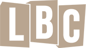 LBC logo featuring three blocks with the letters L, B, and C