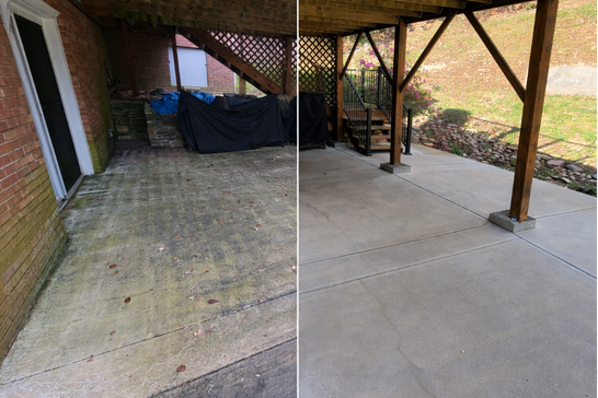 Concrete Cleaning in Arden NC before and after