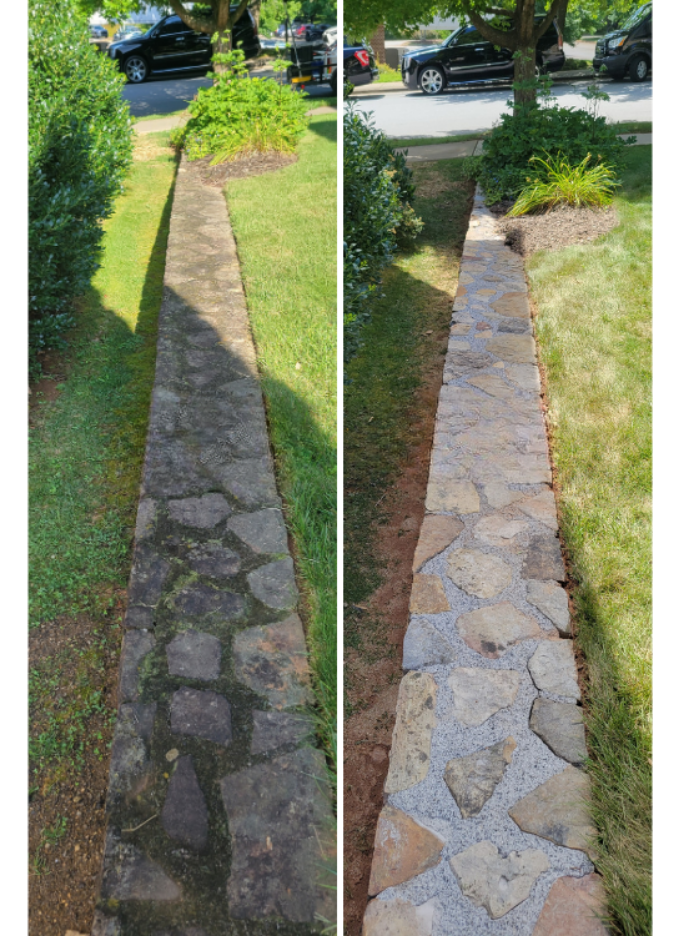 Retaining wall pressure washing in hendersonville