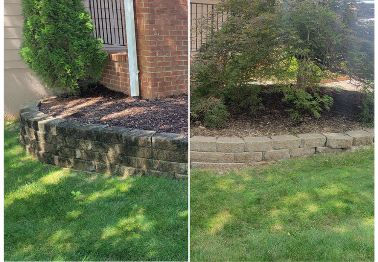 Retaining wall pressure washing in asheville