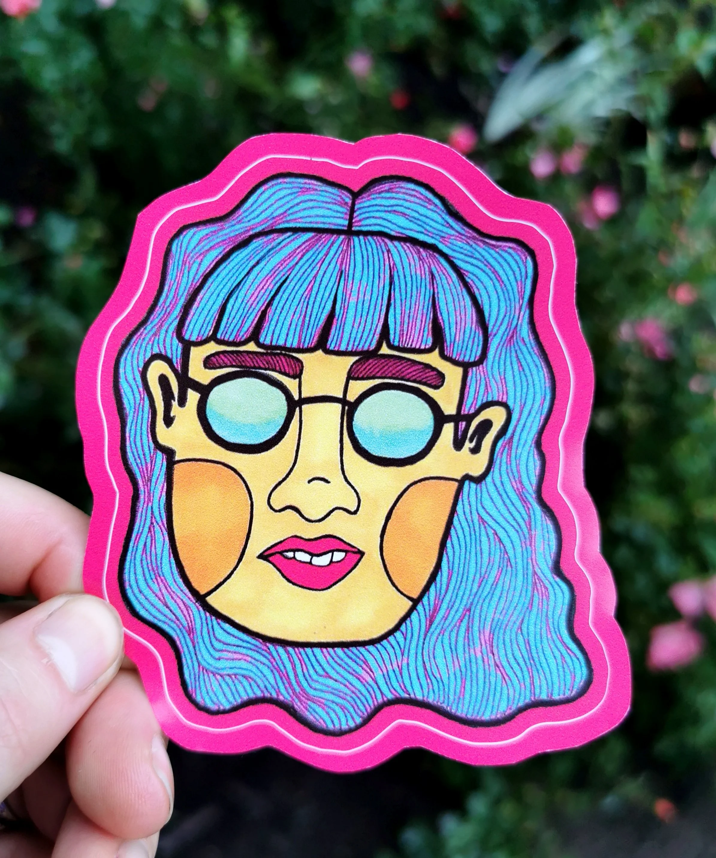 Blue Hair Sticker