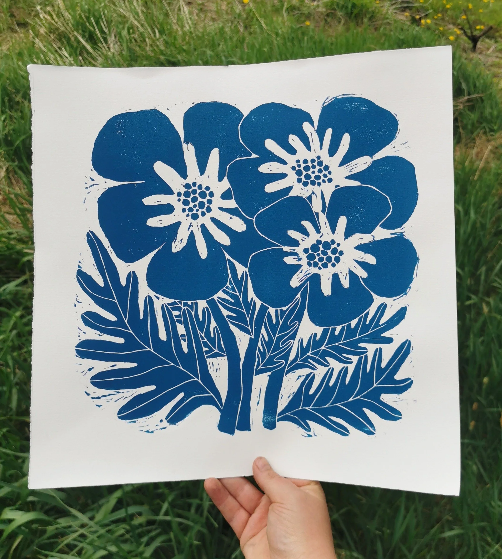Blue Flower Print
