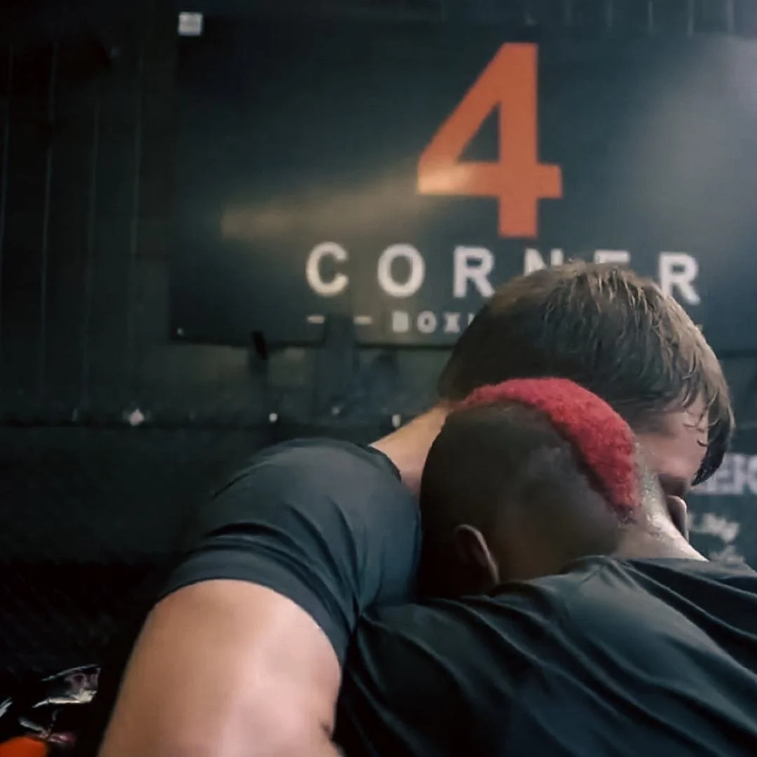 Marc Diakiese and Justin Burlinson sparring at 4 corner gym in Liverpool - with a videographer in the background filming them