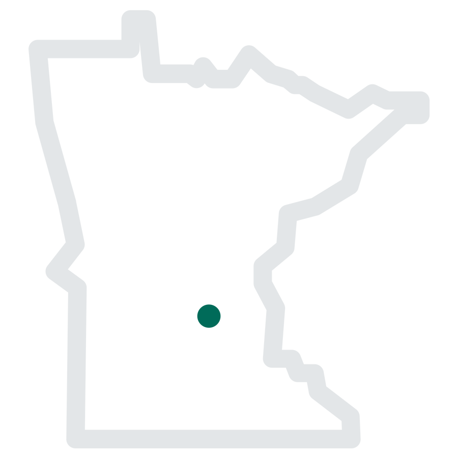 Map of Minnesota showing Annandale location