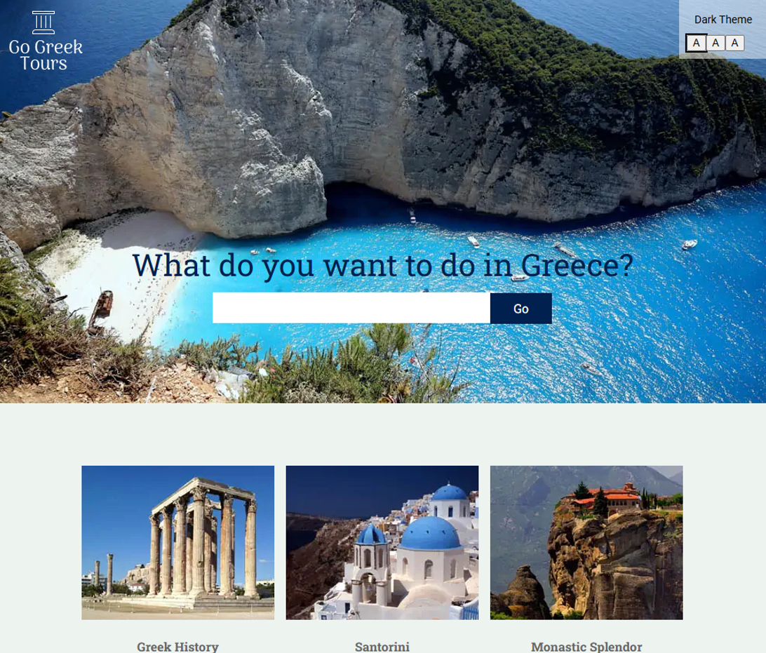 Go Greek Tours - Web Development